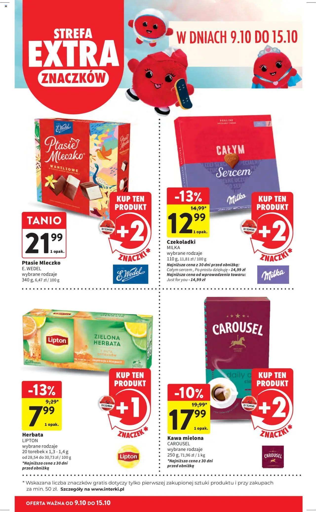 Intermarche Gazetka od 09.10.2025 | Strona: 18 | Produkty: Czekoladki, Milka, Ptasie mleczko, Herbata