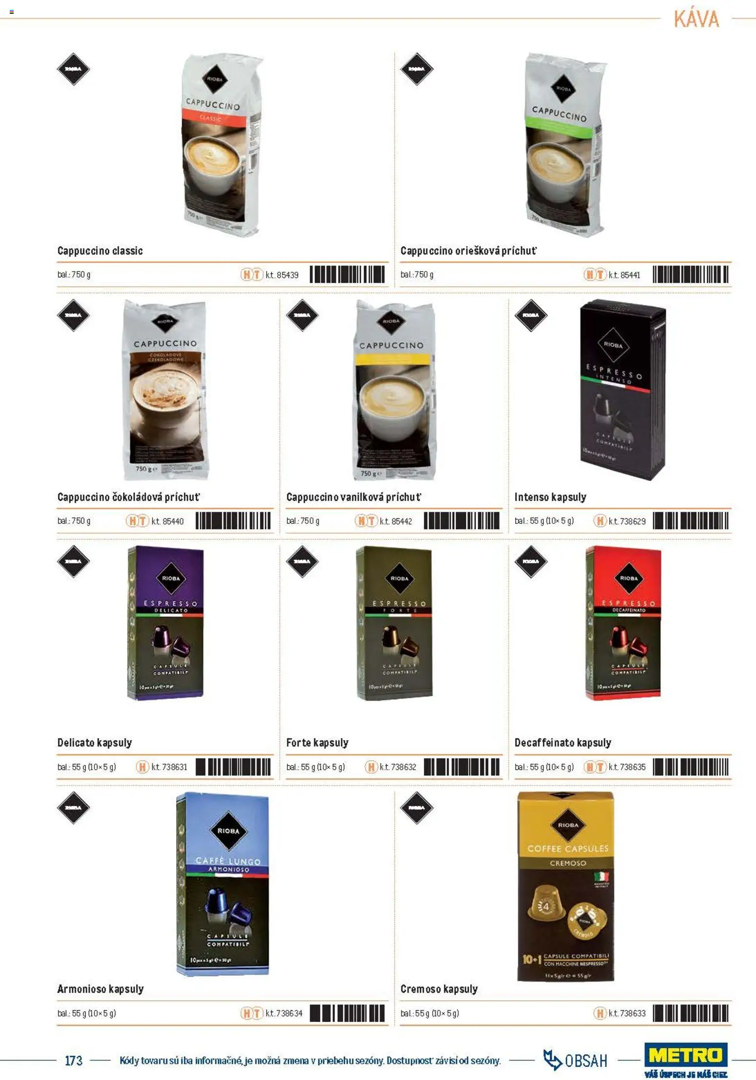 Nové Metro akcie – leták je platný od 05.12.2025 | Strana: 173 | Produkty: Káva