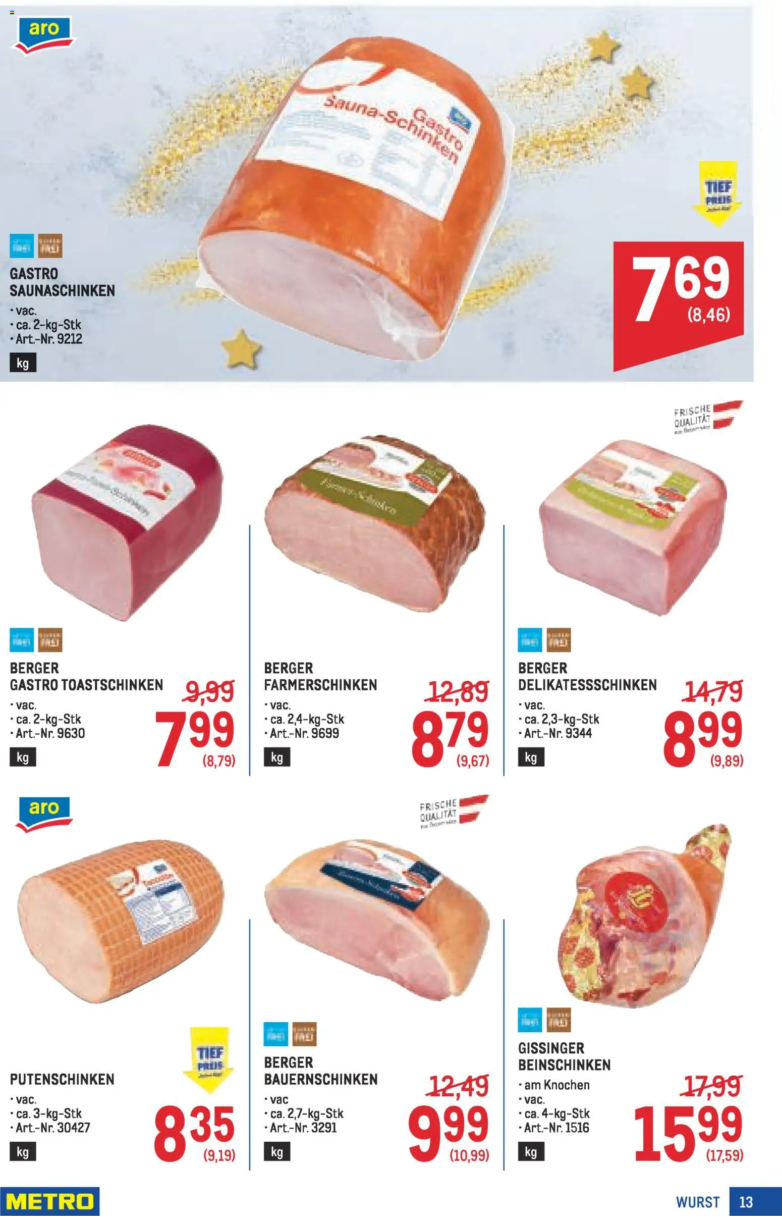 Metro angebote Profi gültig ab 11.12.2025 | Seite: 13 | Produkte: Wurst