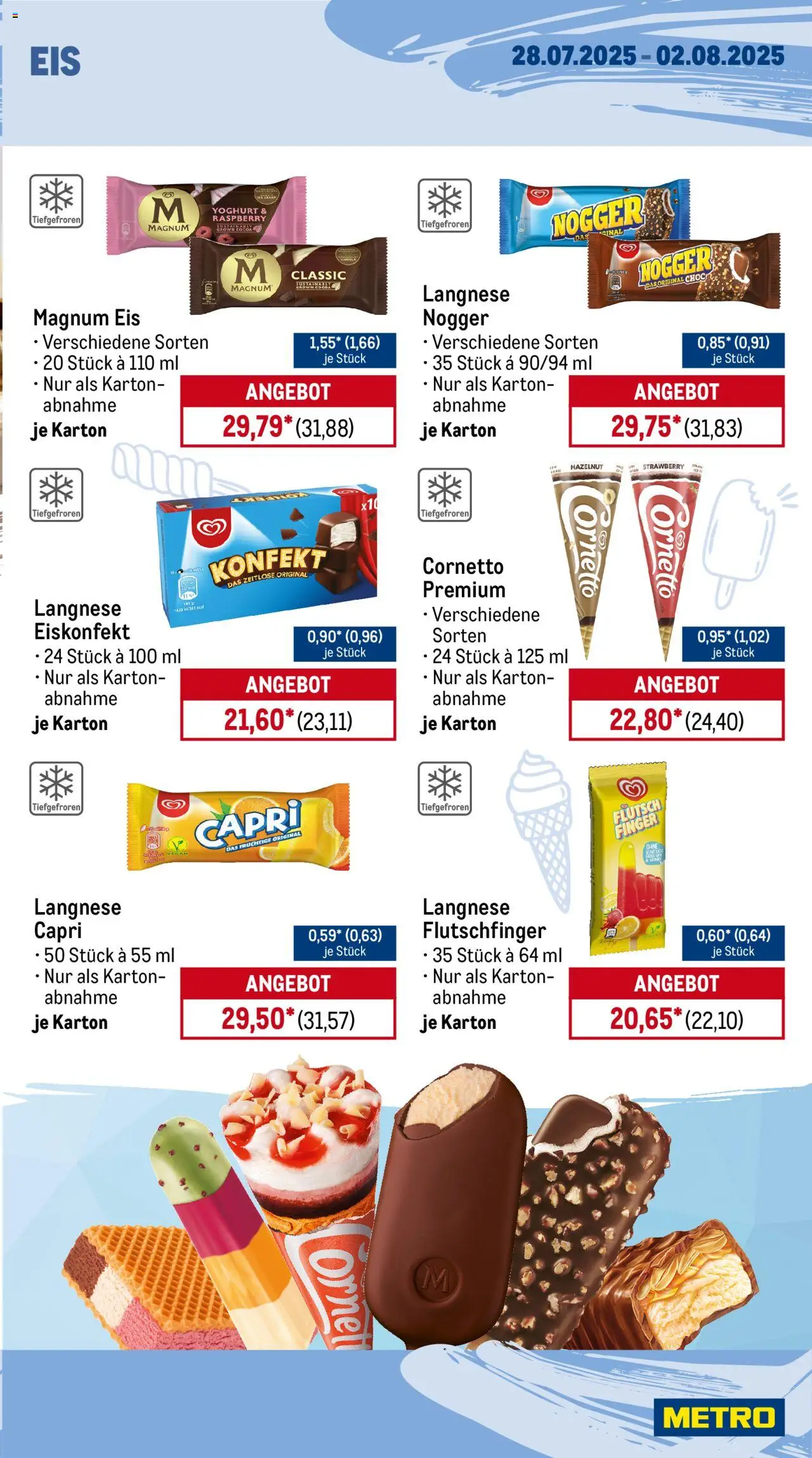 Metro Wochen-Angebote Gastro - gültig ab dem 28.07.2025 | Seite: 13 | Produkte: Langnese, Eis