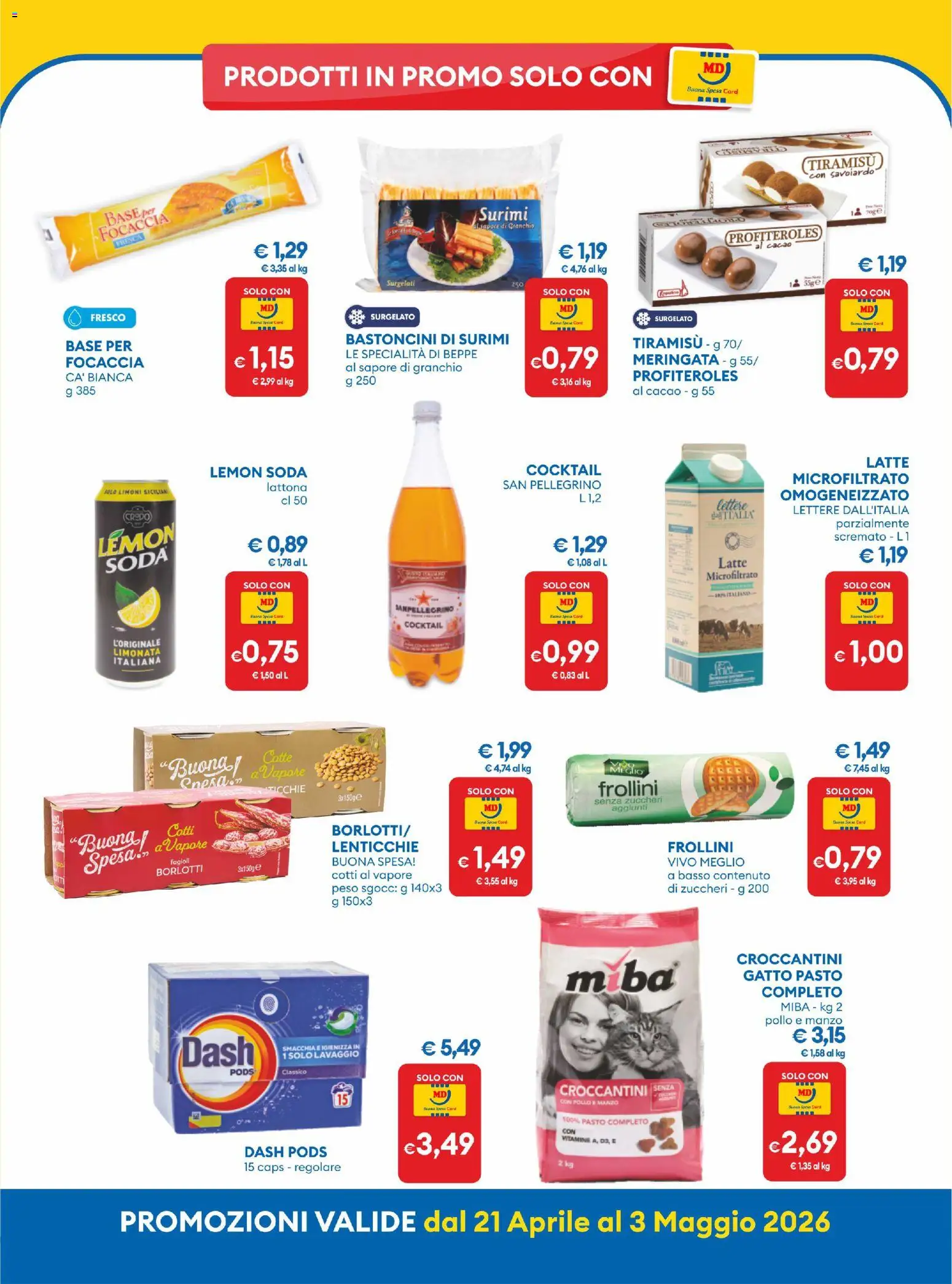 Volantino MD Discount del 21.04.2026 | Pagina: 12 | Prodotti: Pollo, Limonata, Fagioli, Frollini