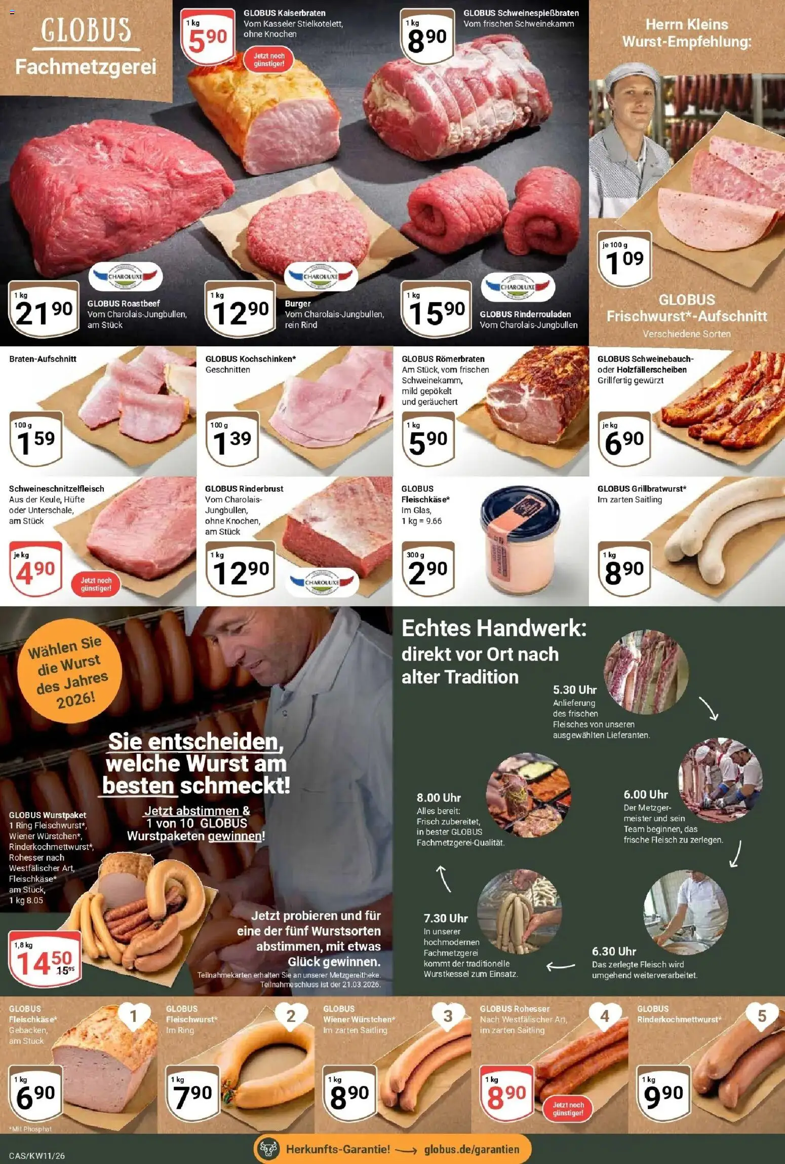 Globus prospekt Castrop-Rauxel	 – gültig ab 09.03.2026 | Seite: 7 | Produkte: Rinderrouladen, Wiener wurstchen, Roastbeef, Wurst