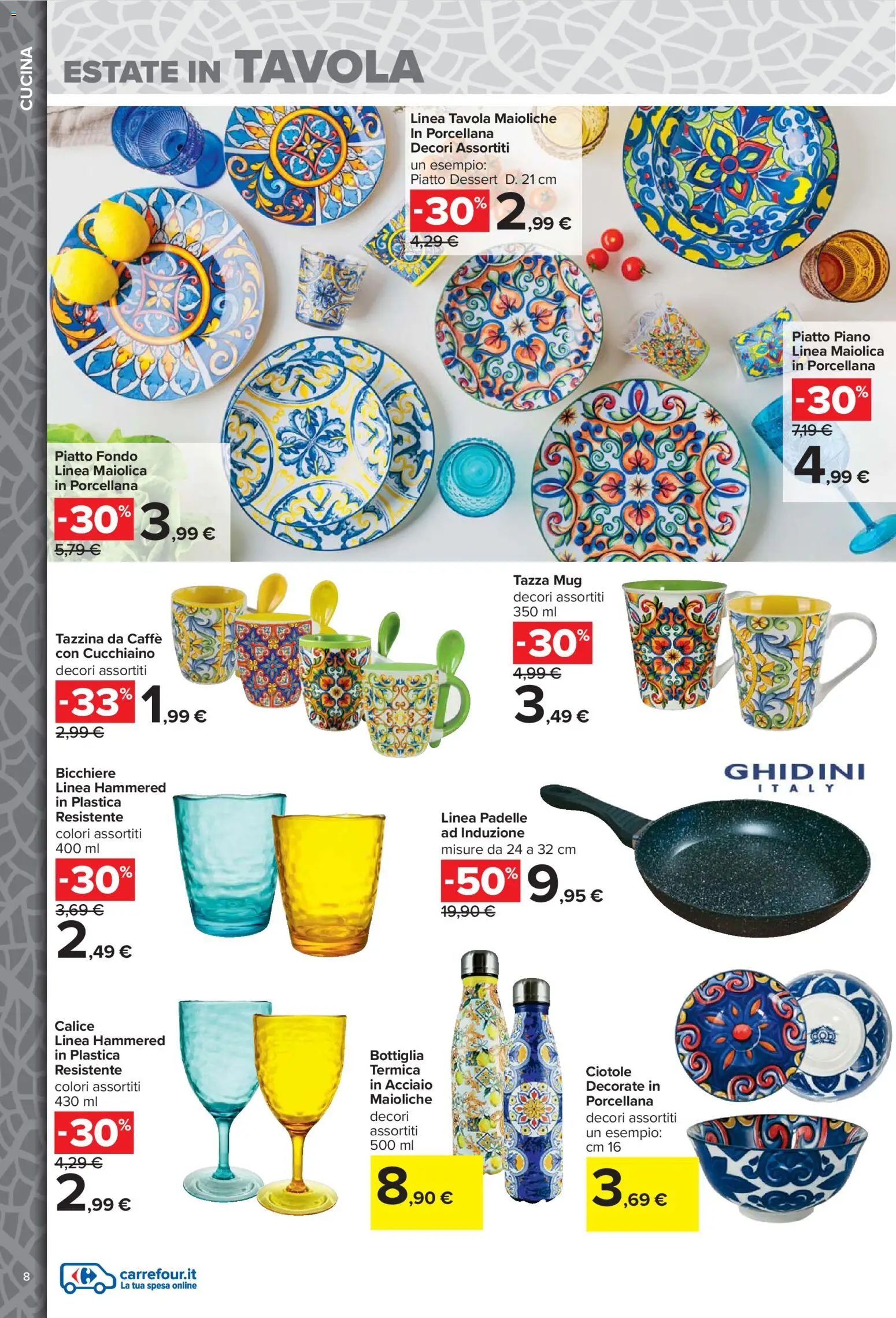 Volantino Carrefour del 23.03.2026 | Pagina: 8 | Prodotti: Caffè, Piatto, Tazzina, Bottiglia