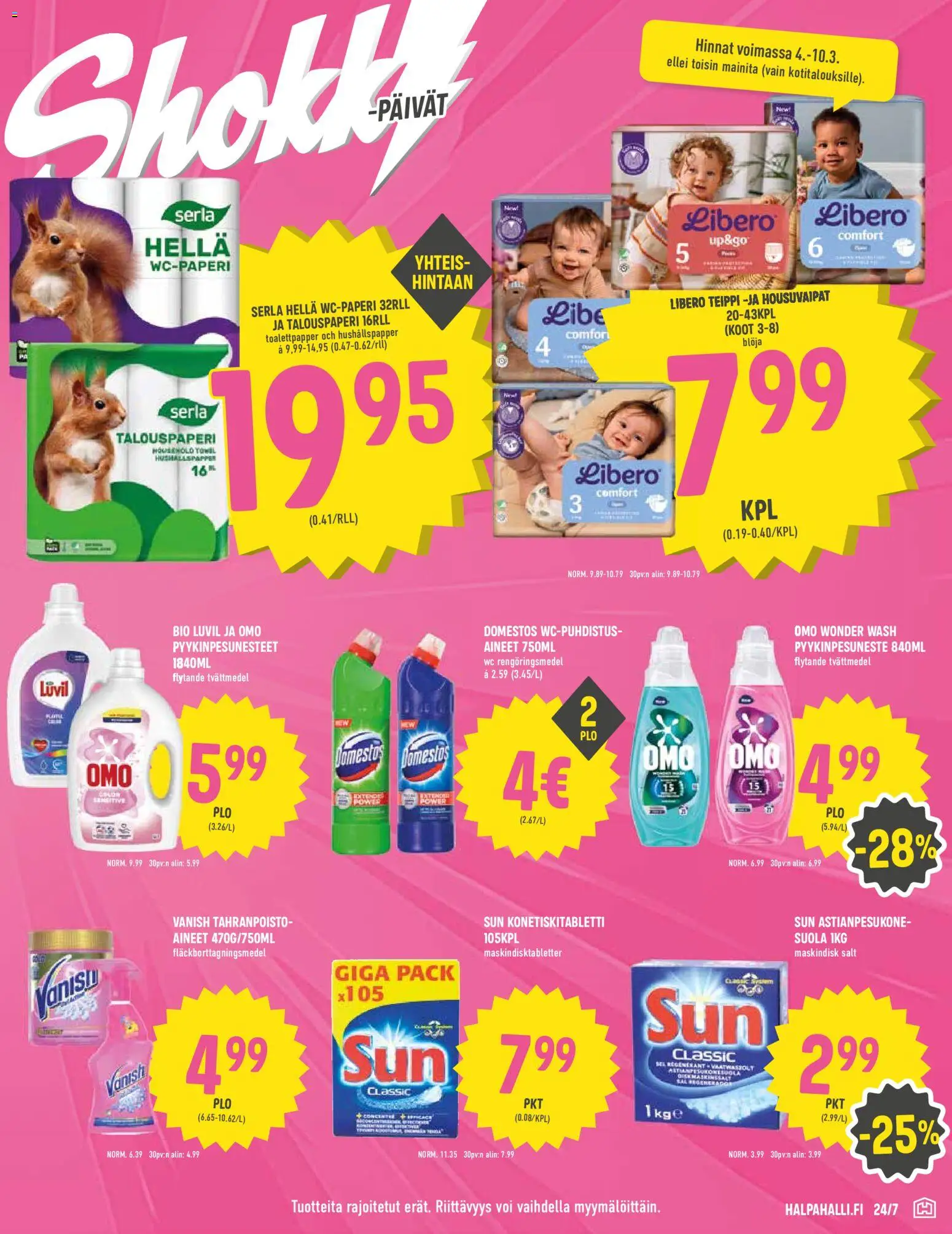 Halpa Halli tarjoukset – voimassa 04.10.2026 alkaen | Sivu: 7 | Tuotteet: WC, Suola, Voi, Teippi