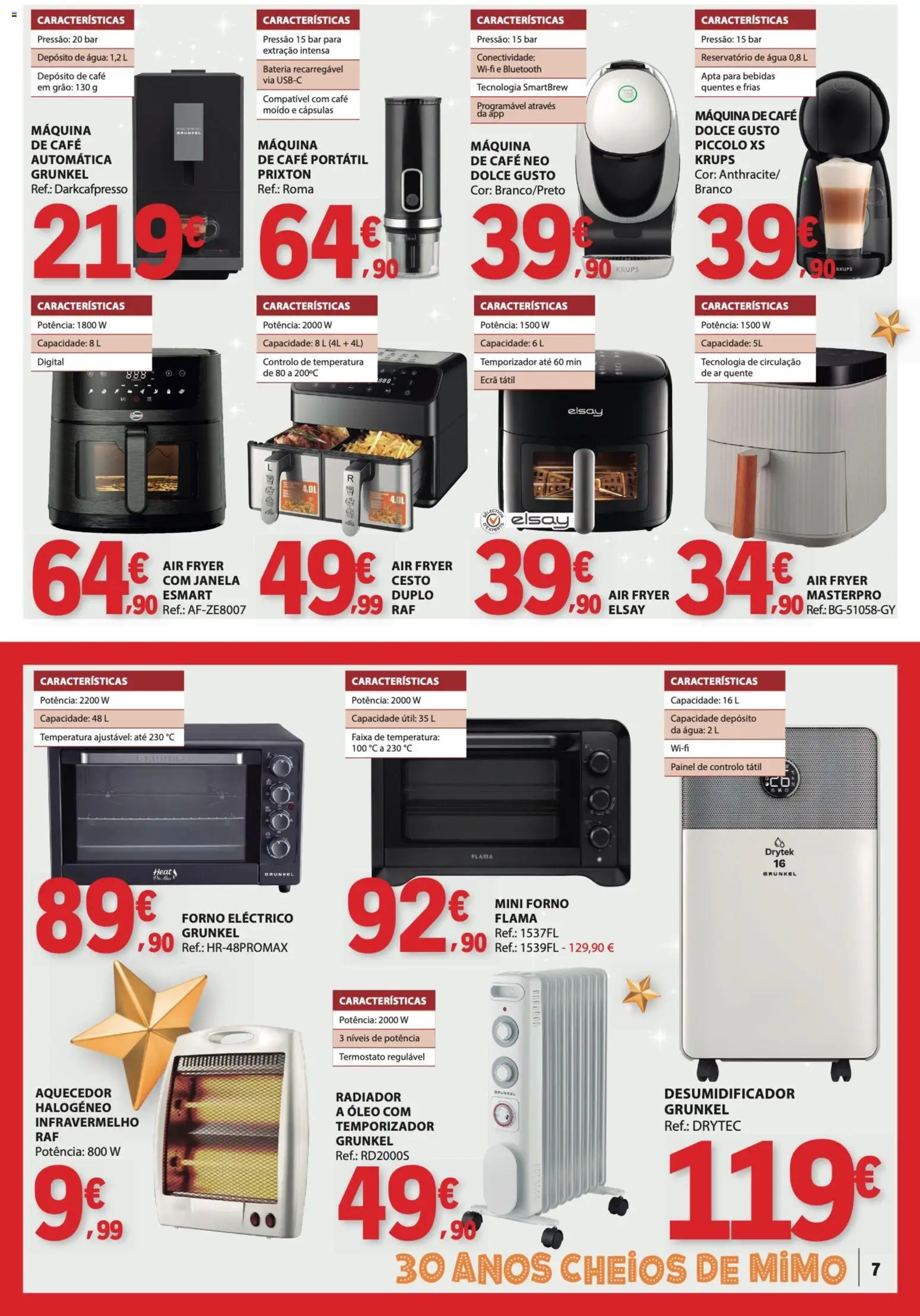 E.Leclerc folheto │ válido de 25.11.2025 | Página: 7 | Produtos: Agua, Aquecedor, Café, Desumidificador