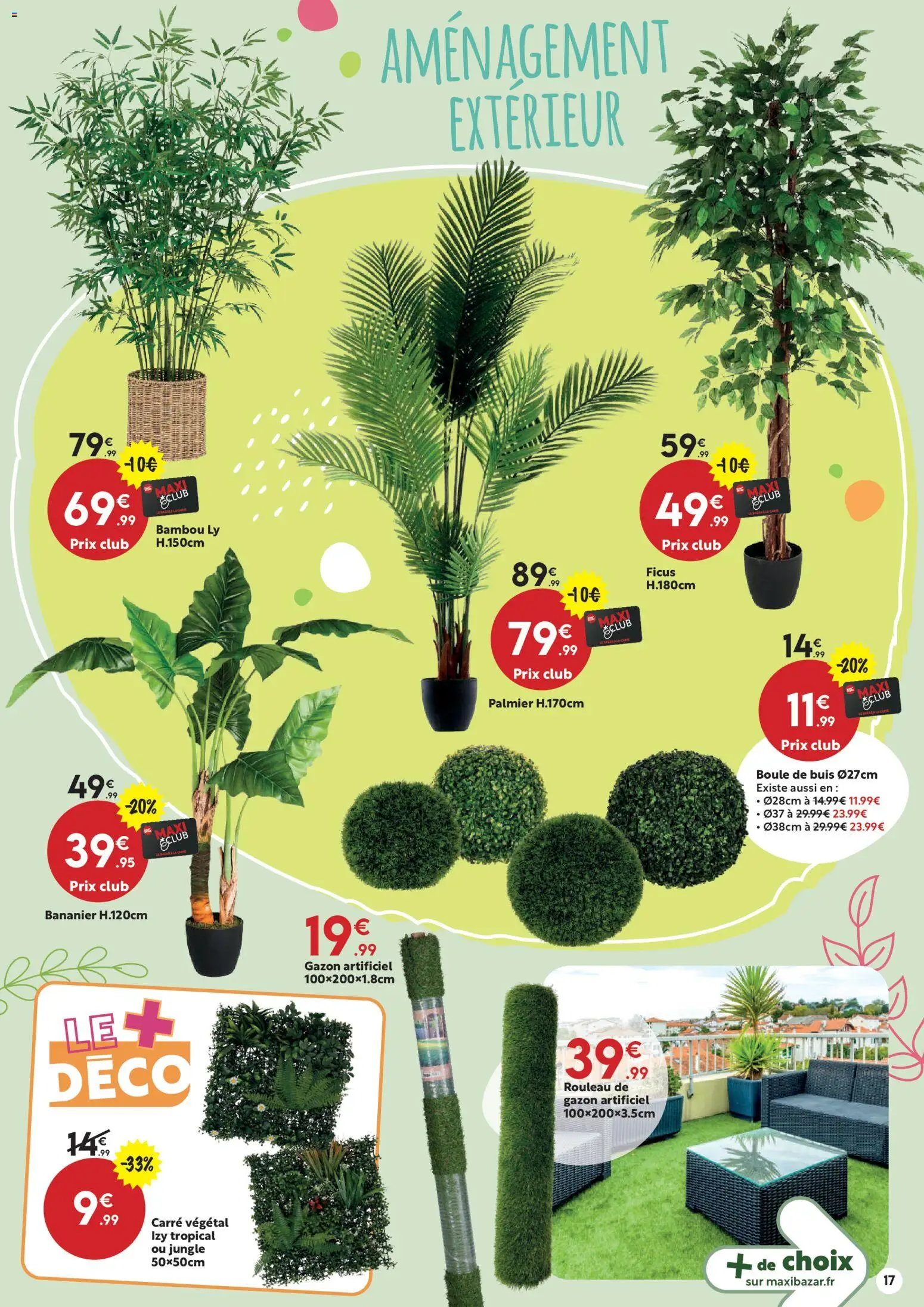 {H1} | Page: 17 | Produits: Bananier, Rouleau, Gazon, Palmier