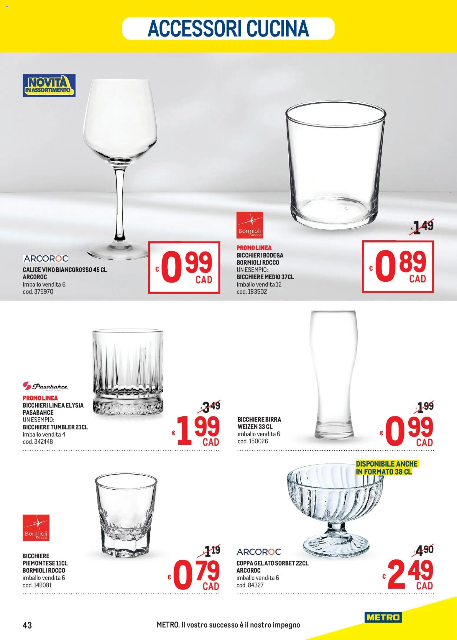 Volantino Metro del 16.04.2026 | Pagina: 43 | Prodotti: Calice, Birra, Gelato, Vino