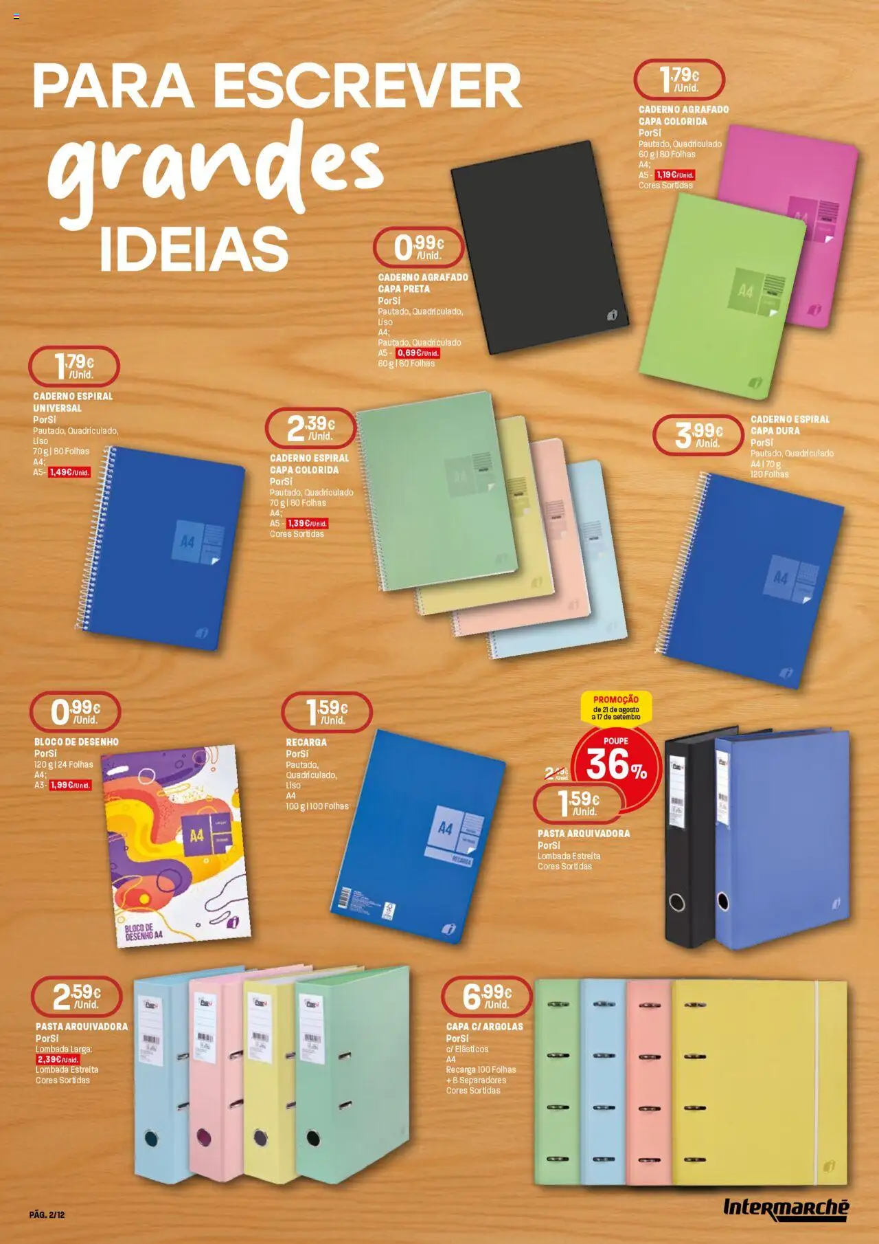 Intermarché folheto │ válido de 21.08.2025 | Página: 2 | Produtos: Caderno