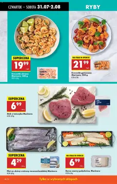 Biedronka gazetka - Oferta W tym tygodniu od 31.07.2025 | Strona: 40 | Produkty: Stek z tuńczyka, Krewetki białe, Dorsz czarny, Ryby