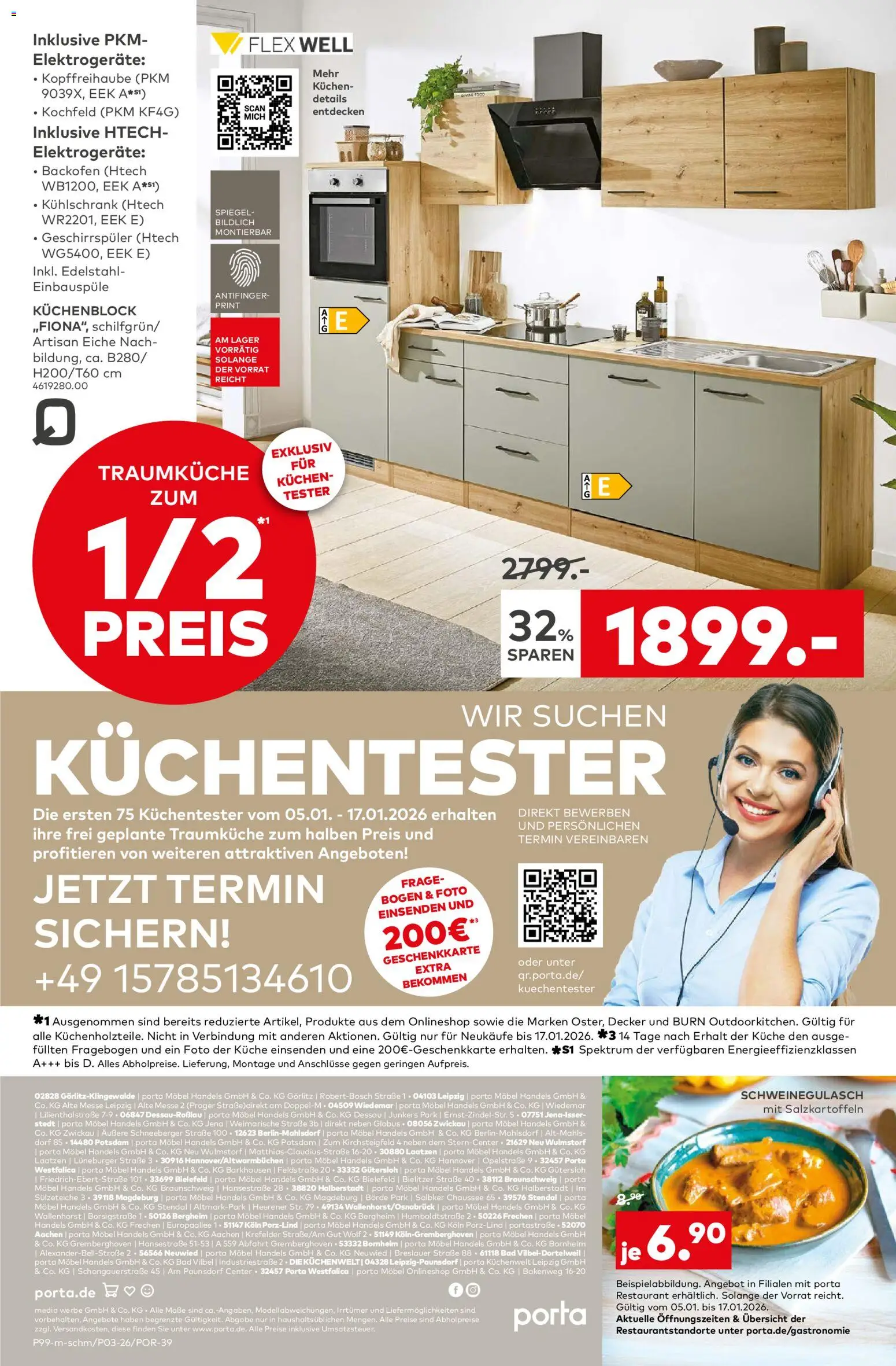Porta! Küchentester gesucht: Jetzt bewerben und Küche zum halben Preis sichern - Berlin – gültig ab 05.01.2026 | Seite: 16 | Produkte: Geschirrspüler, Bad, Spiegel, Küche