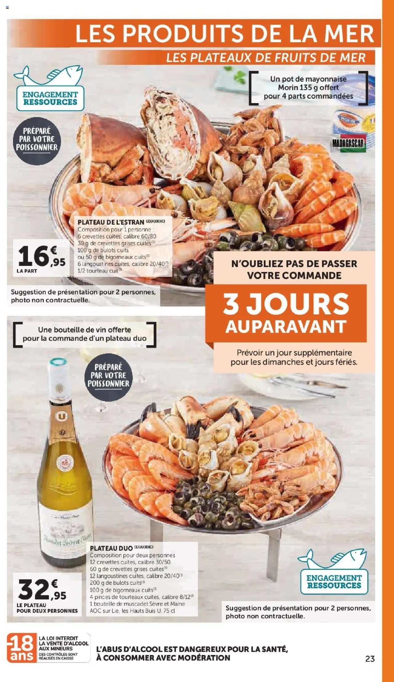 {H1} | Page: 23 | Produits: Fruits de mer, Pinces, Plateau, Crevettes