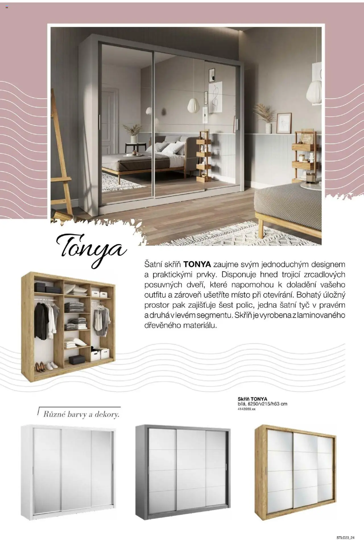 Sconto nábytek katalog - Ložnice od 01.01.2025 | Strana: 24 | Produkty: Šatní skříň, Barvy, Skříň