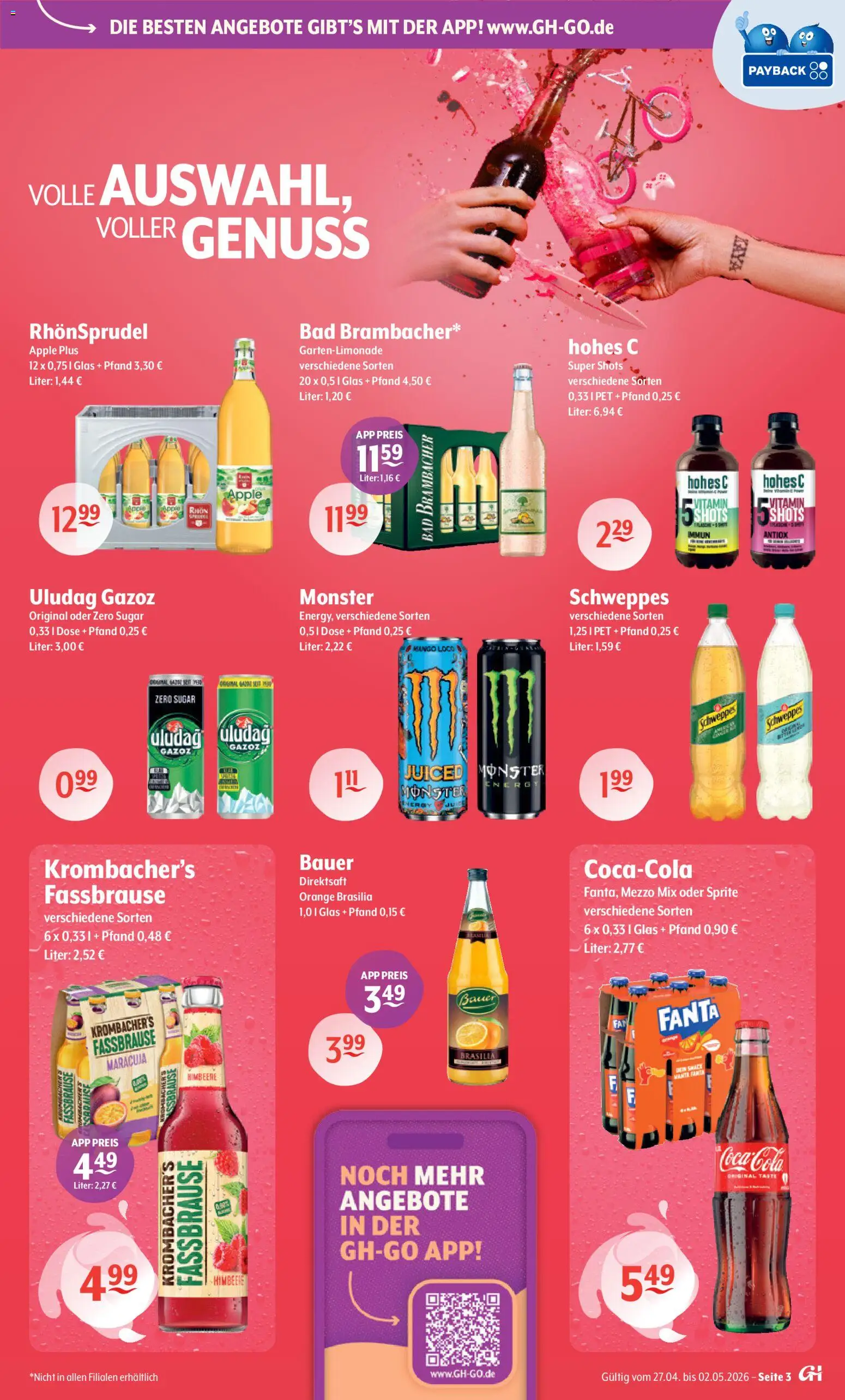 Getränke Hoffmann - Nordrhein - Westfalen – gültig ab 27.04.2026 | Seite: 3 | Produkte: Sprite, Schweppes, Himbeere, Rhonsprudel