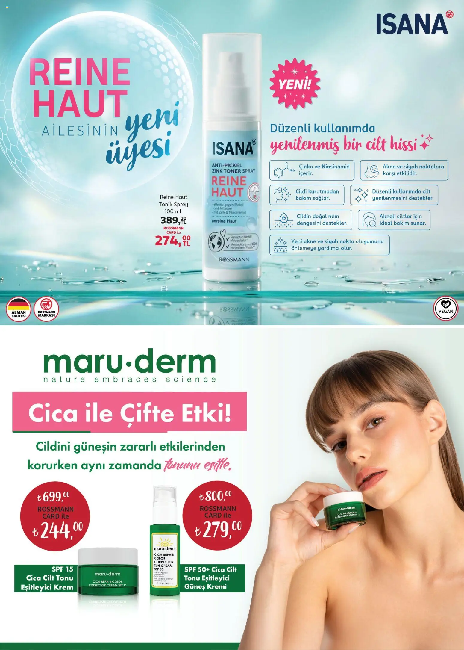 Rossmann İndirim - 02.01.2026 tarihinden itibaren geçerlidir | Sayfa: 18 | Ürünler: Krem, Güneş kremi, Toner