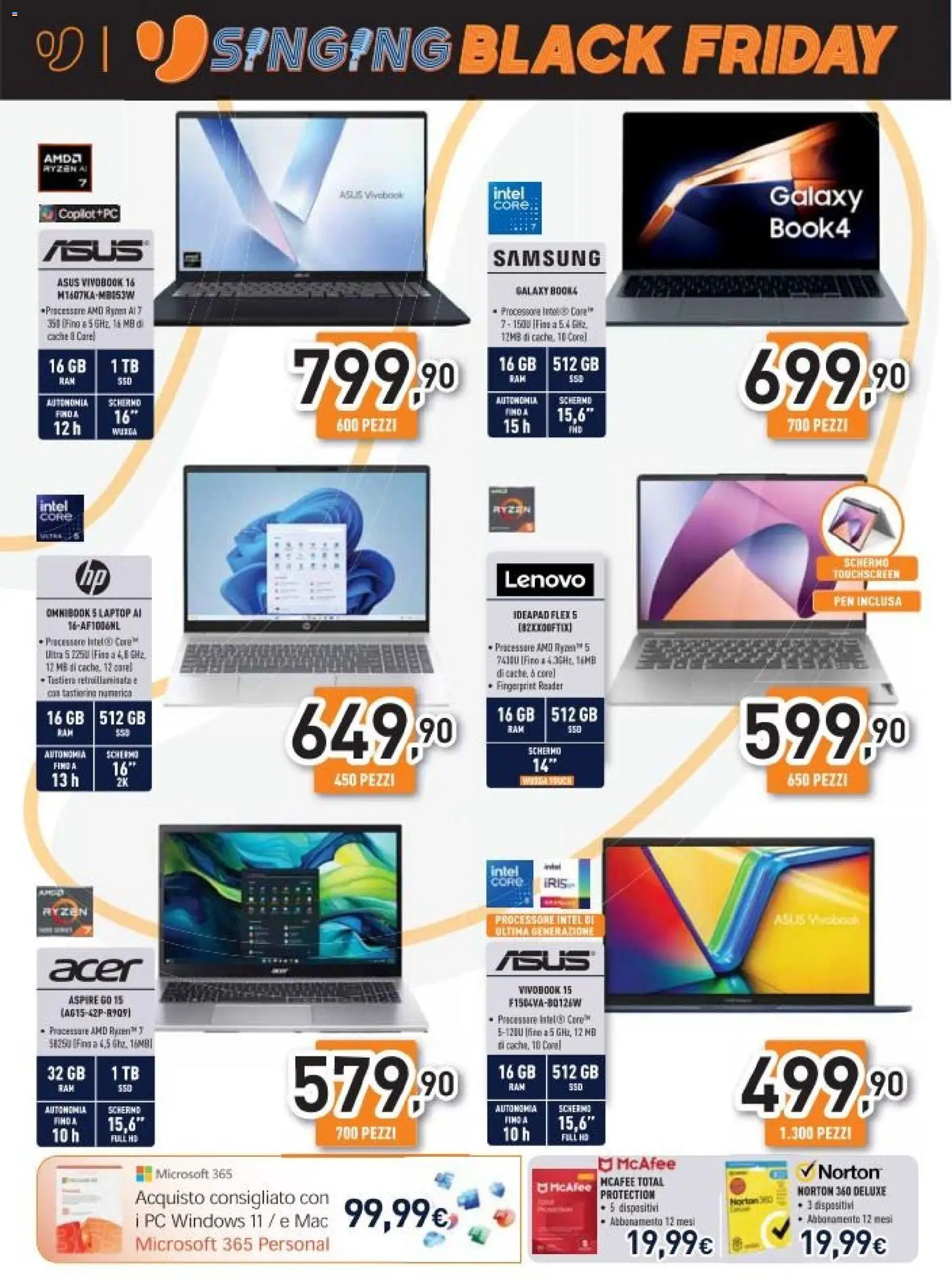 Volantino Unieuro del 04.11.2025 | Pagina: 10 | Prodotti: Schermo, PC, Tastiera, Samsung