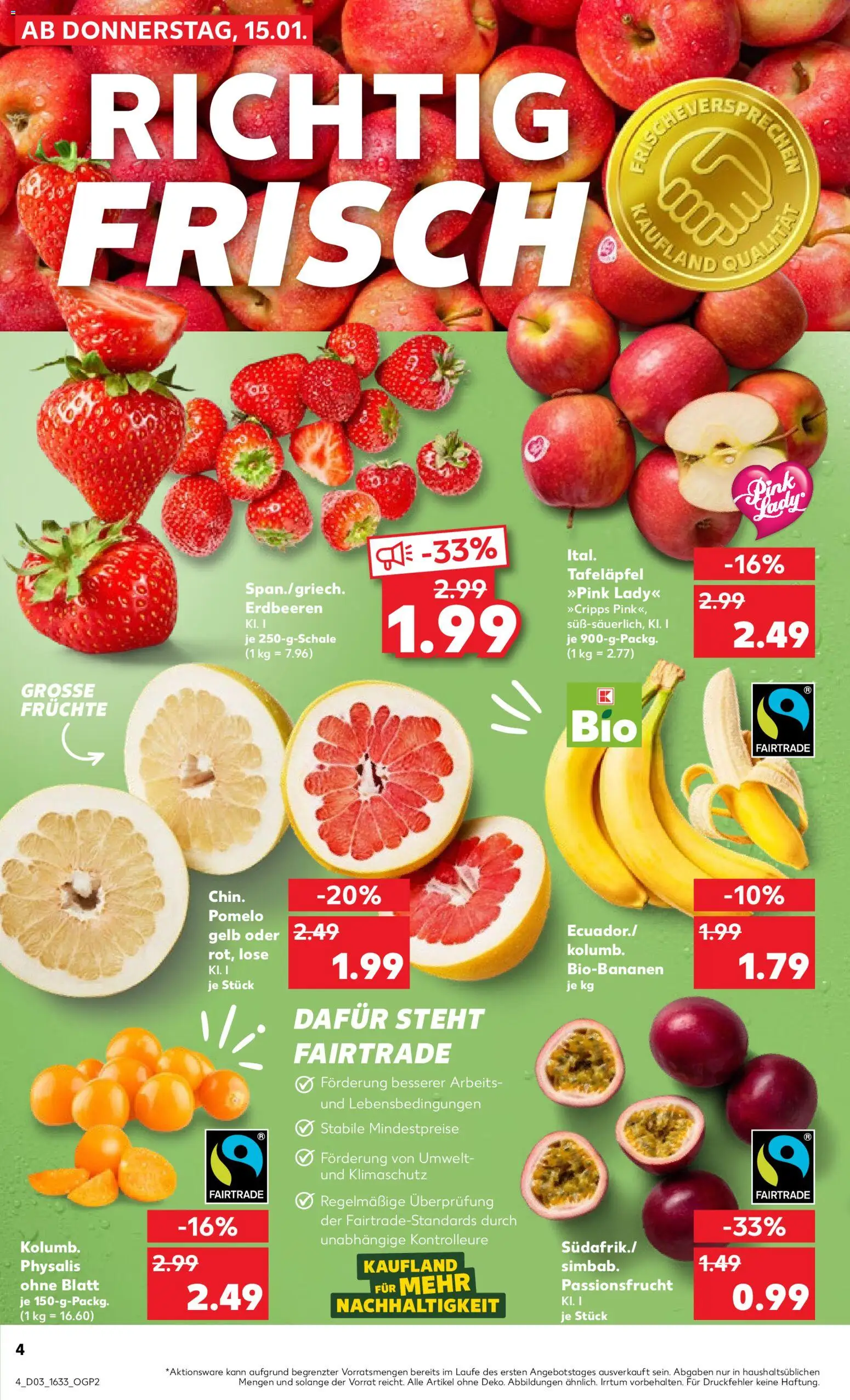 Kaufland prospekt Speyer	 – gültig ab 15.01.2026 | Seite: 4 | Produkte: Erdbeeren