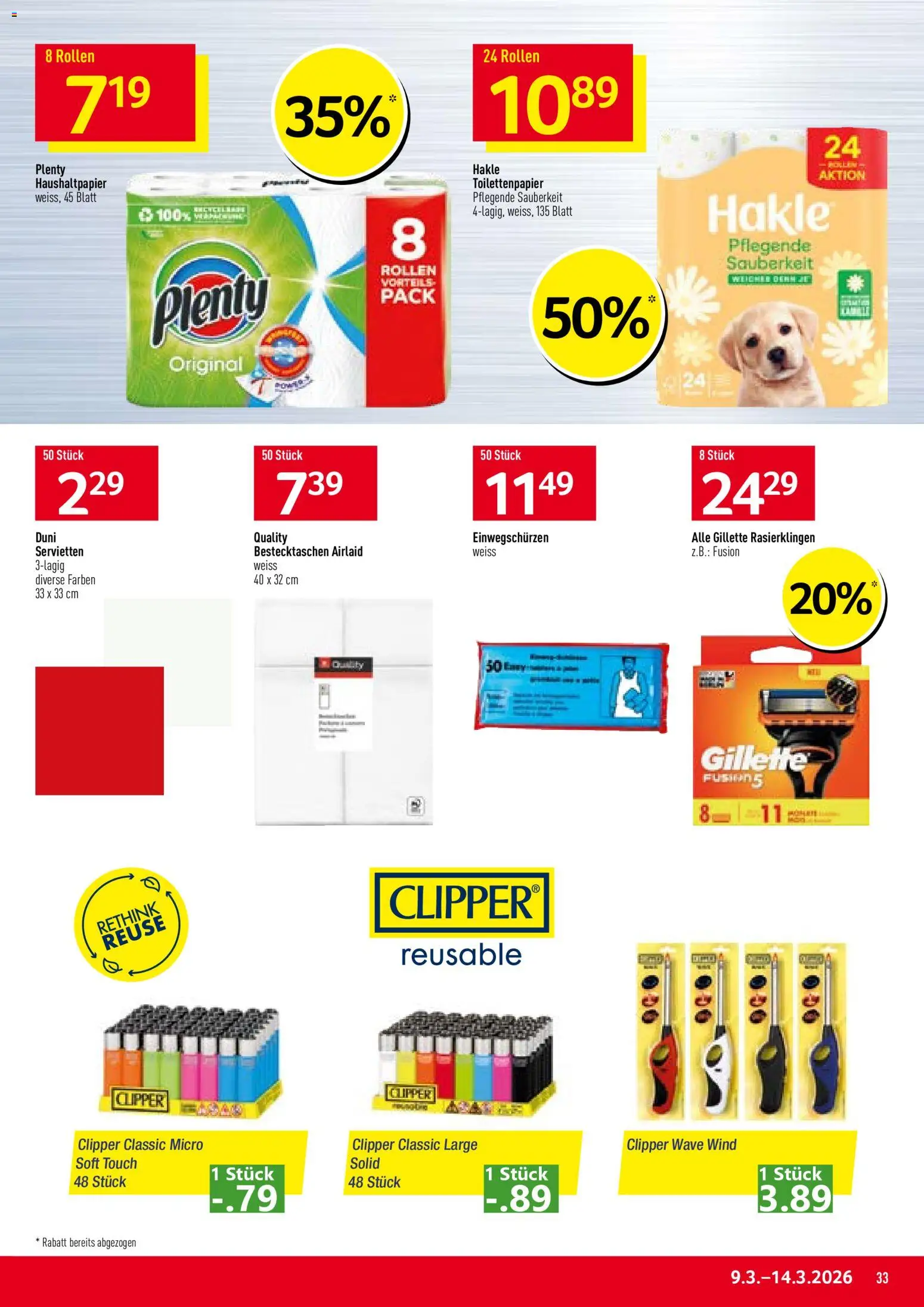 Prodega aktionen – gültig ab 09.03.2026 | Seite: 33 | Produkte: Toilettenpapier