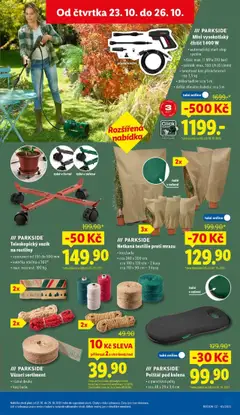 Náhled letáku /// PARKSIDE, Teleskopický vozík, na rostliny, vysouvací od 350 do 500 mm, kolečka otočná o 360°, max. nosnost: 100 kg od 23.10.2025 | Strana: 41 | Produkty: Hadice, Rostliny, Polštář, Vysokotlaký čistič