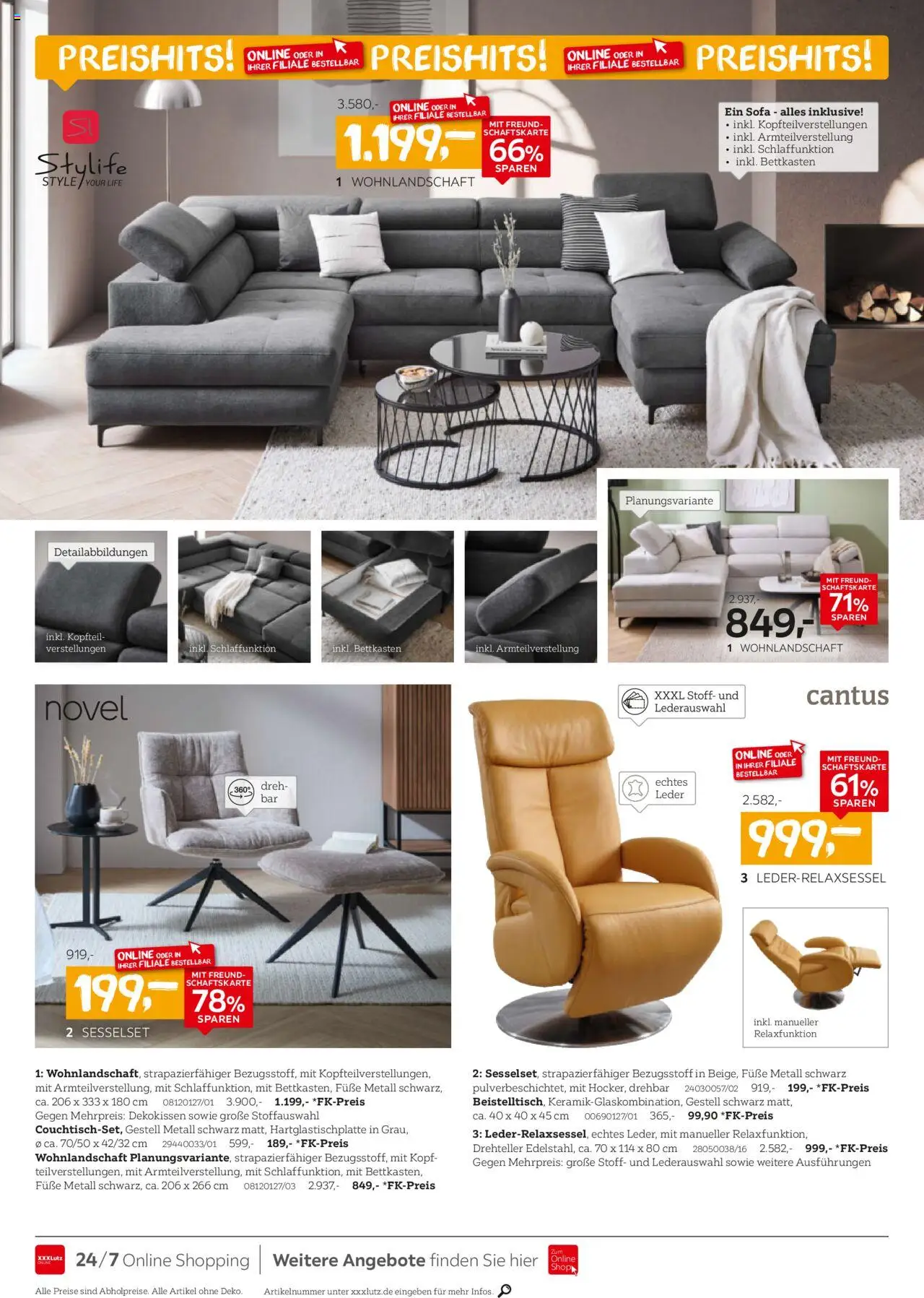XXXL Lutz Wohnen-Preishits! - gültig ab dem 04.08.2025 | Seite: 2 | Produkte: Wohnlandschaft, Sofa
