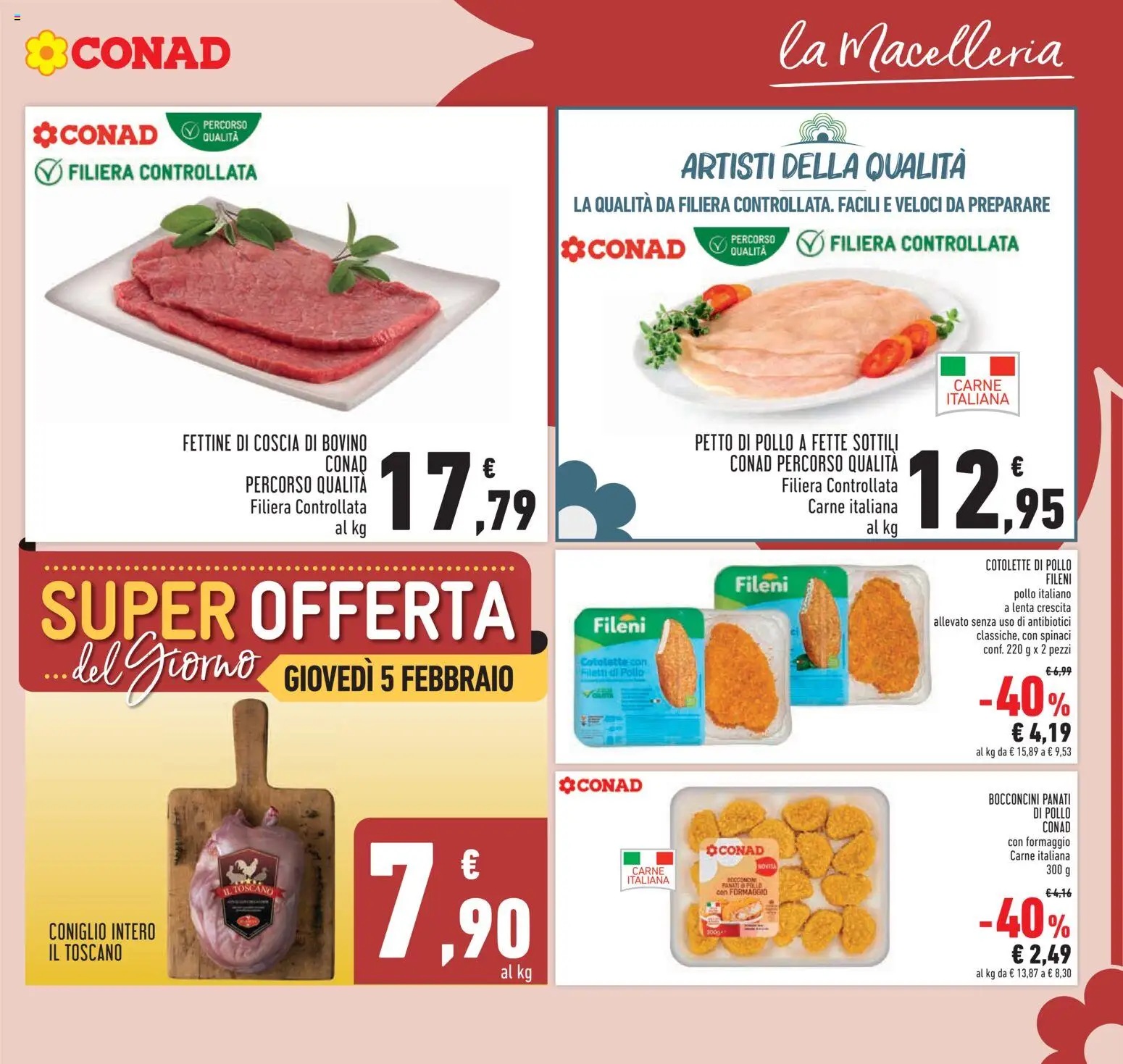 Volantino Conad del 29.01.2026 | Pagina: 11 | Prodotti: Bovino, Petto di Pollo, Pollo, Spinaci
