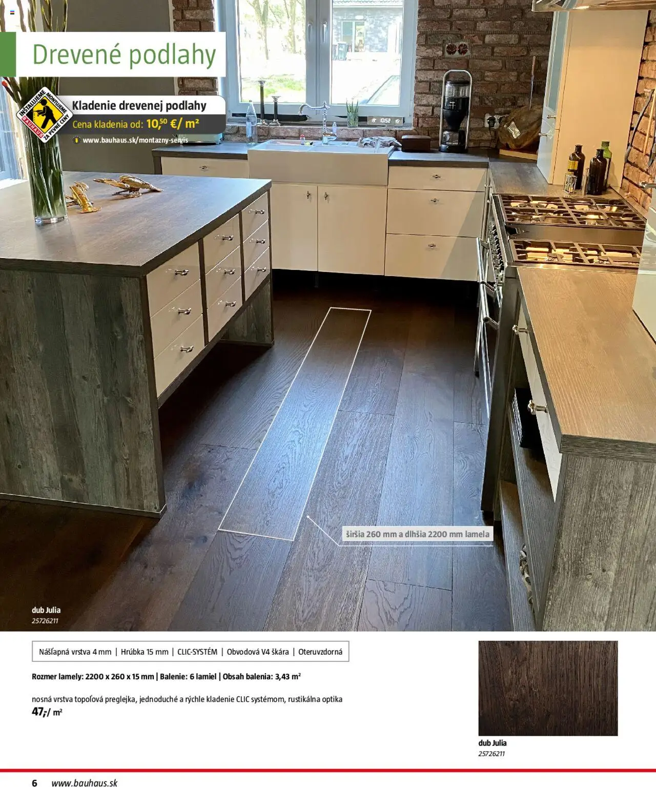 Bauhaus katalóg Podlahové krytiny │ platný od 04.08.2025 | Strana: 6 | Produkty: Lamely