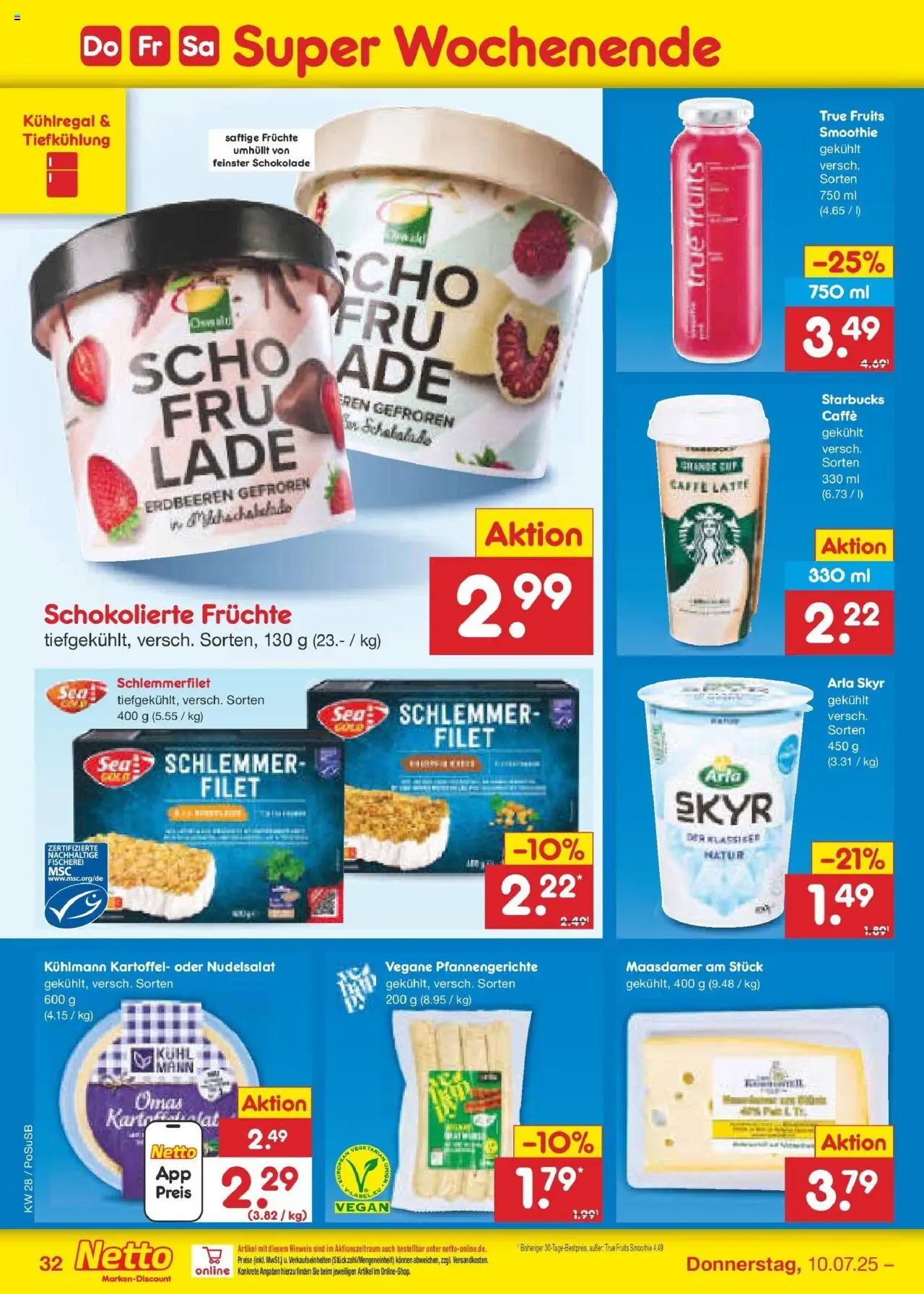 Netto Marken-Discount prospekt Regensburg	 - gültig ab dem 06.07.2025 | Seite: 48 | Produkte: Starbucks, Skyr, Pasta, Erdbeeren