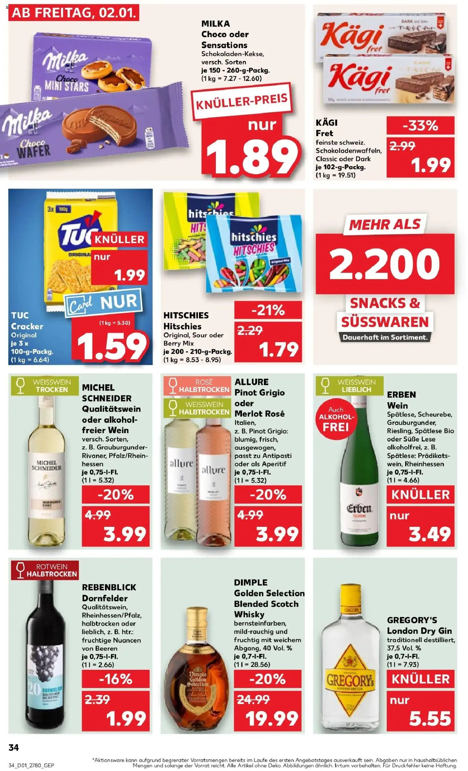 Kaufland prospekt Erfurt	 – gültig ab 05.01.2026 | Seite: 40 | Produkte: Whisky, Weißwein, Weißwein trocken, Wein