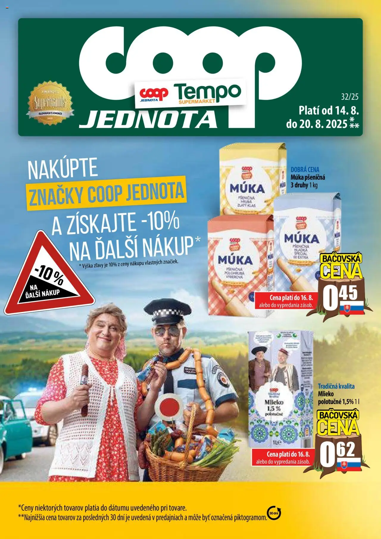 COOP Jednota široká ponuka │ platný od 14.08.2025 | Strana: 1 | Produkty: Mlieko, Múka