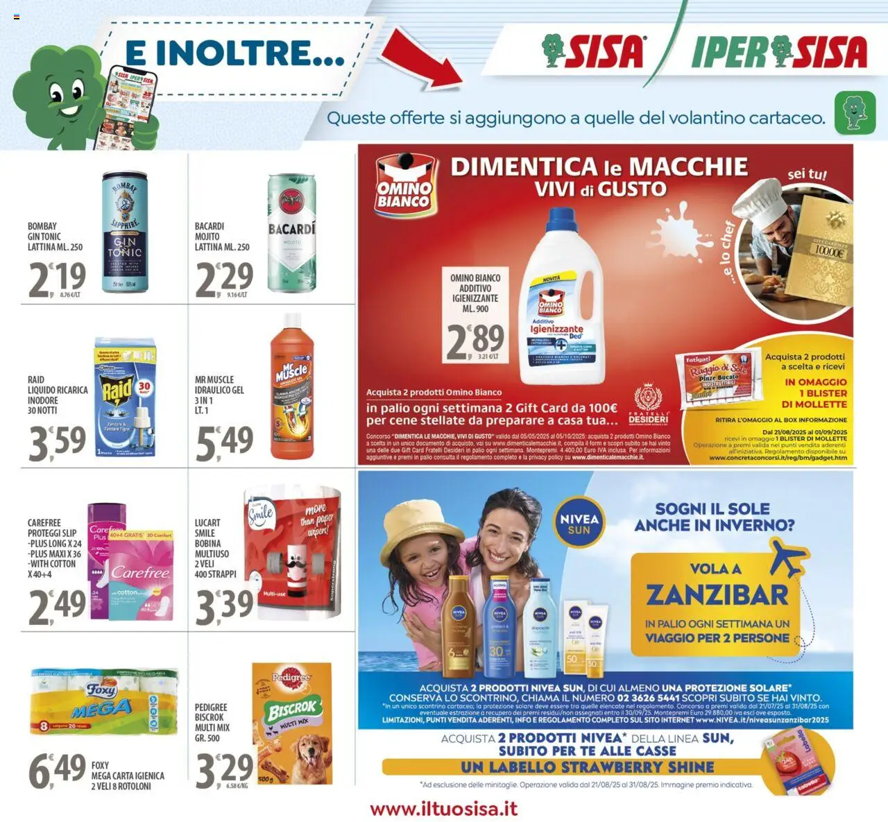 Volantino SISA del 21.08.2025 | Pagina: 23 | Prodotti: Carta igienica, Proteggi slip, Tè, Pinze
