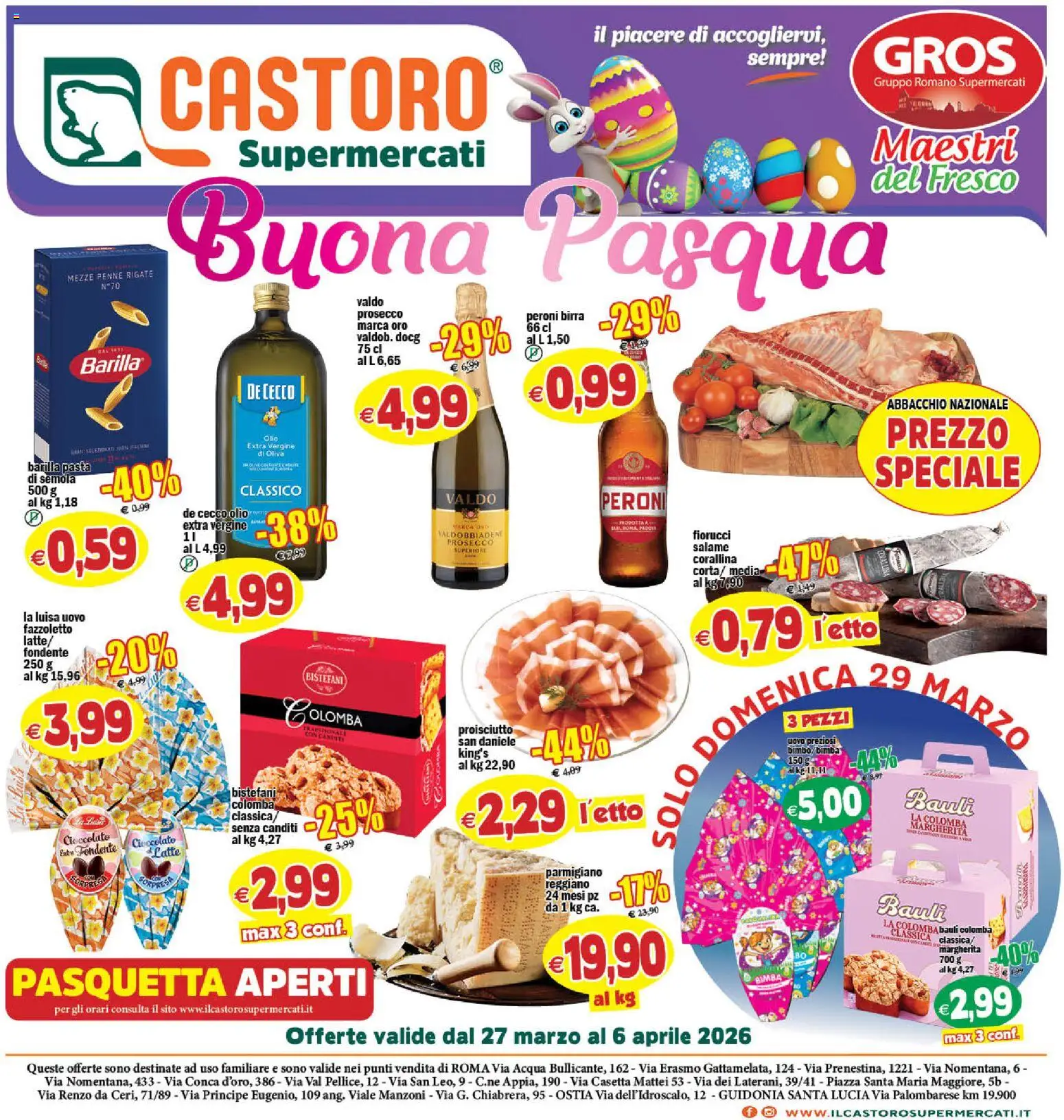 Volantino Il Castoro del 27.03.2026 | Pagina: 1 | Prodotti: Salame, Prosecco, Olio, Parmigiano reggiano