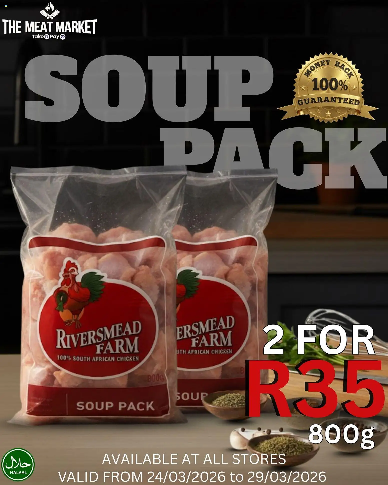 New Take n Pay catalogue – valid from 24.03.2026 | Page: 1 | Products: Chicken, Soup