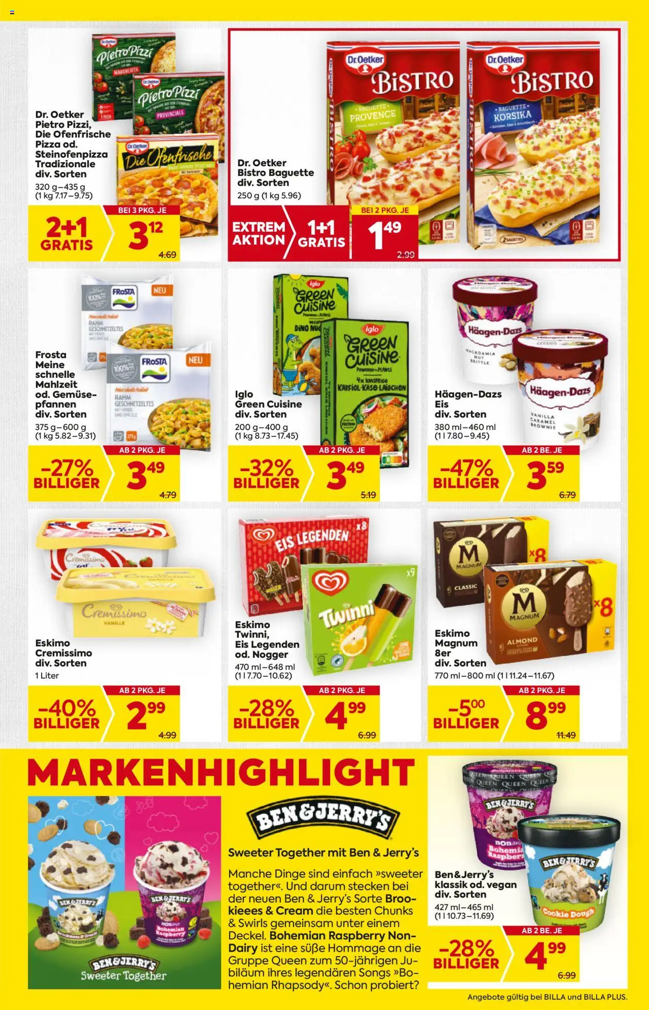 Billa AT akciós ujság - amely érvényes a következő dátumtól: 31.07.2025 | Oldal: 15 | Termékek: Magnum, Pizza, Vegán, Brownie