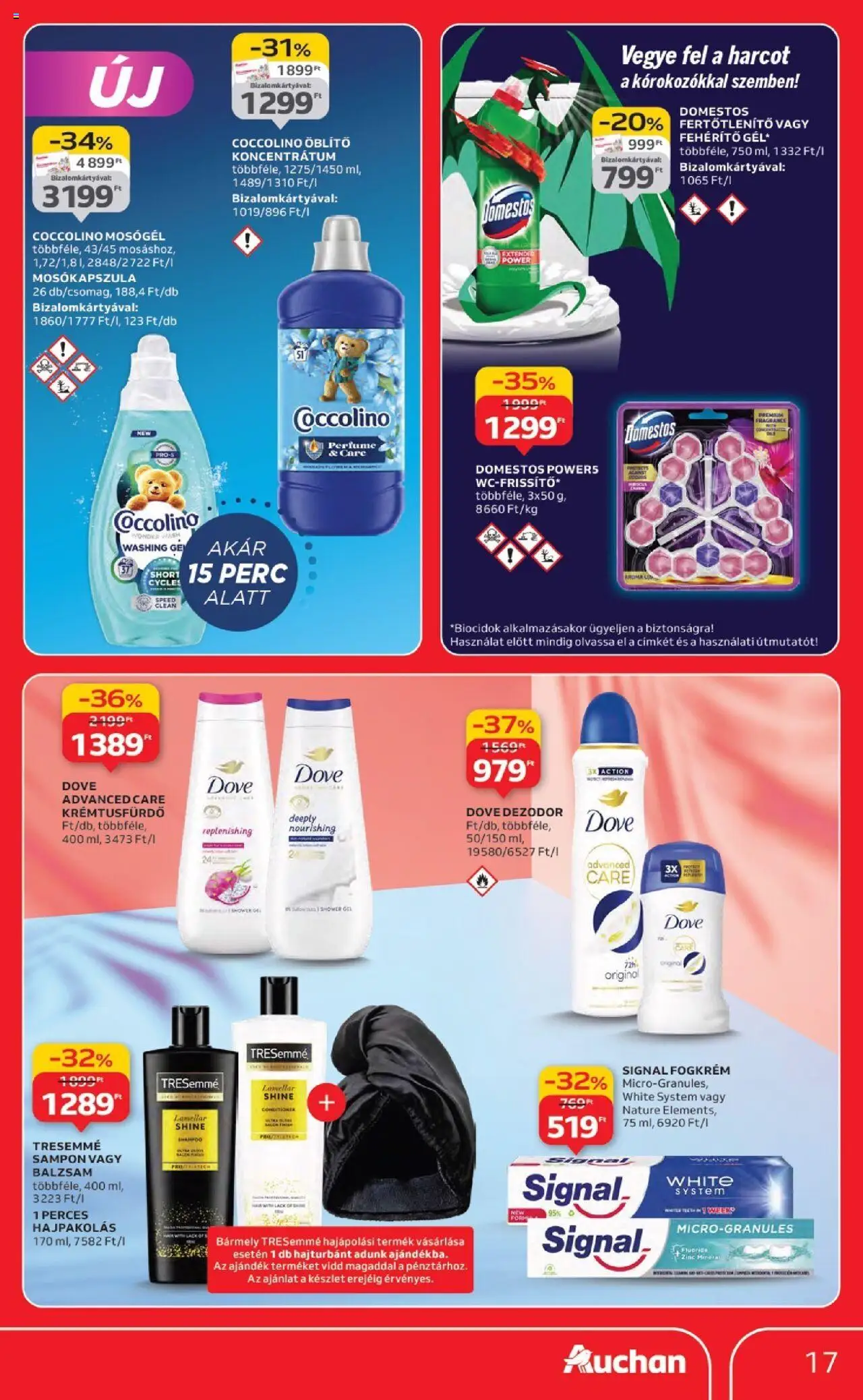 Auchan akciós ujság - amely érvényes a következő dátumtól: 18.09.2025 | Oldal: 17 | Termékek: Hajpakolás, Mosógél, Sampon, Dezodor