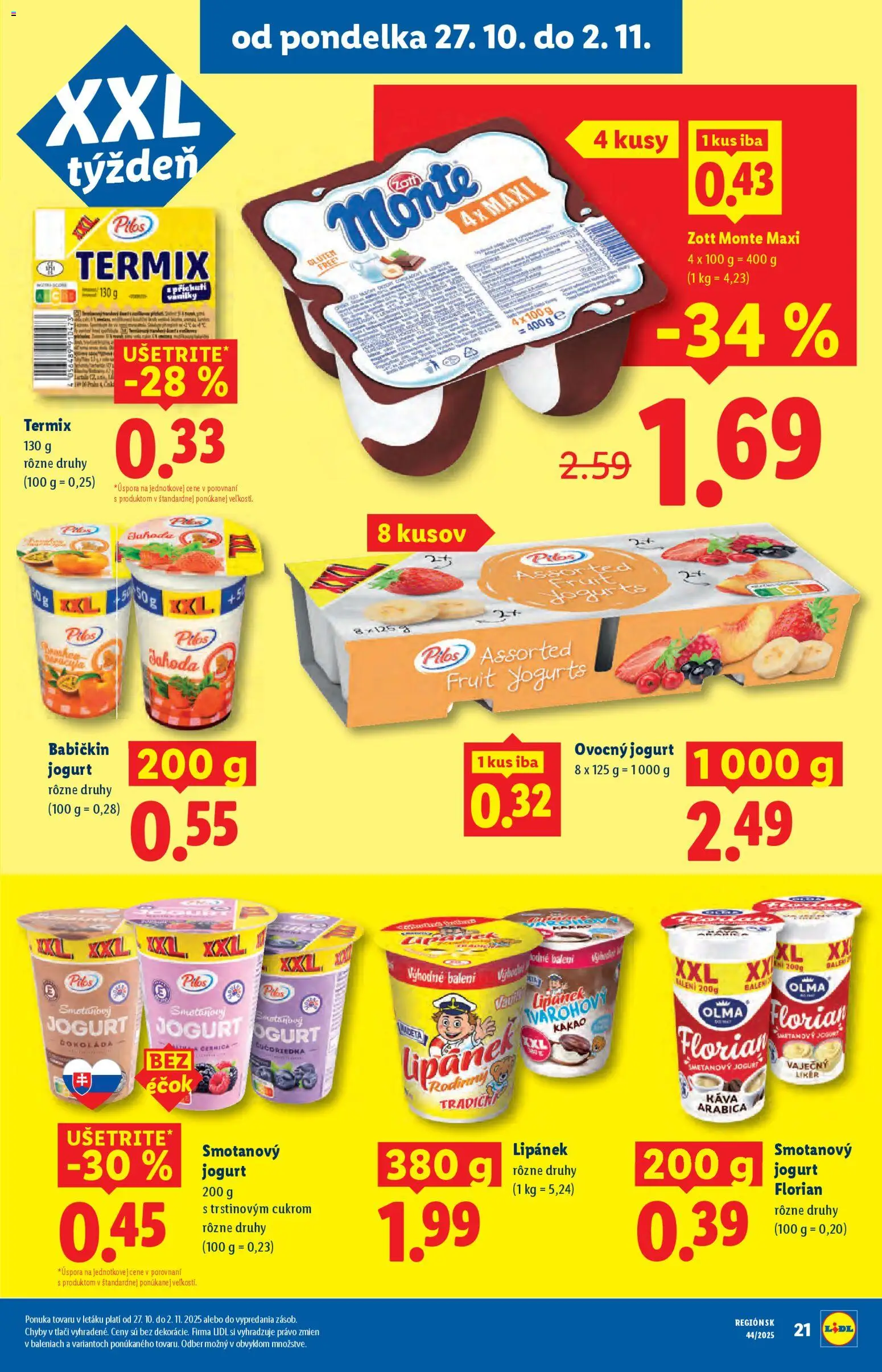 Nové Lidl akcie – leták je platný od 27.10.2025 | Strana: 25 | Produkty: Jogurt, Káva, Čokoláda, Kakao