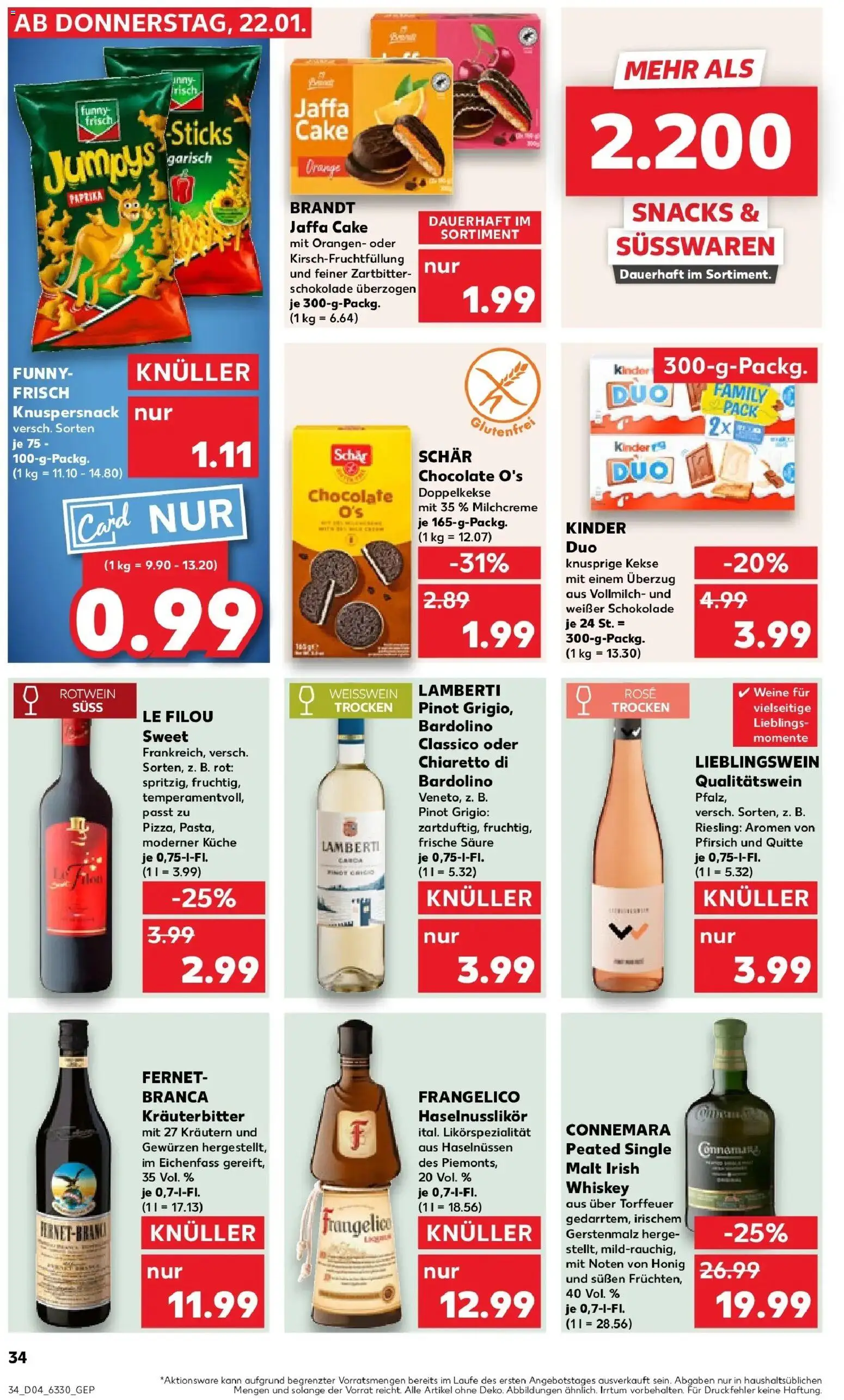 Kaufland prospekt Nienburg	 – gültig ab 22.01.2026 | Seite: 34 | Produkte: Le filou, Schokolade, Weißwein, Chips