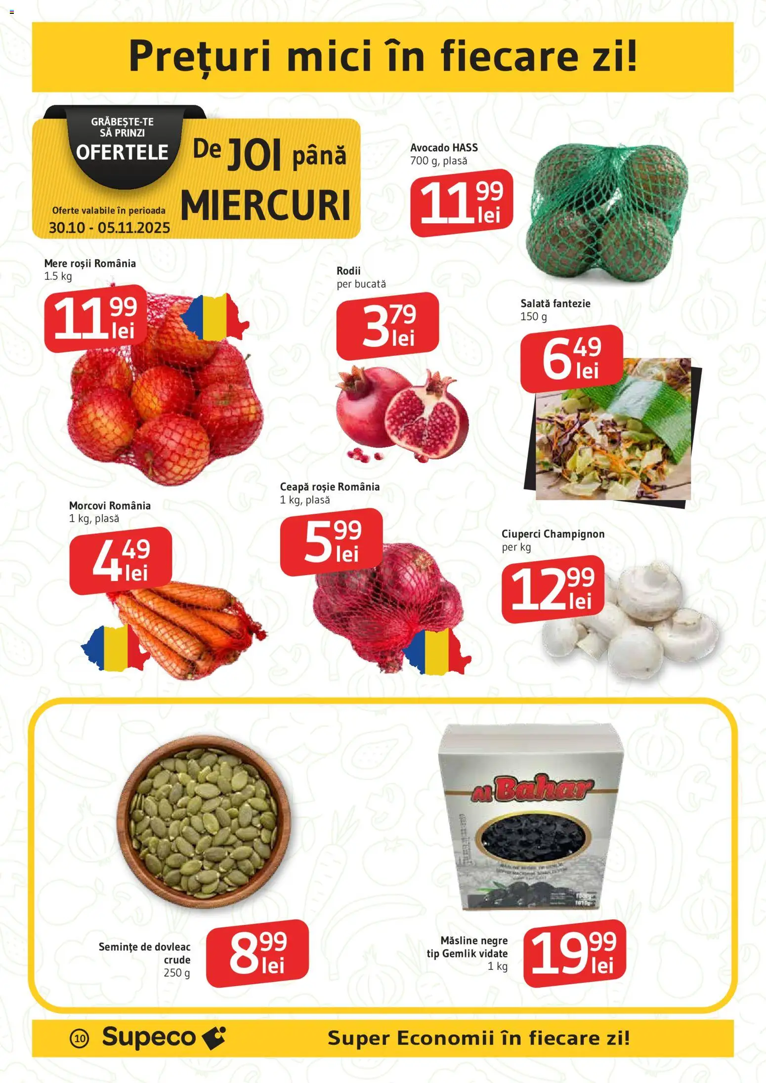 Noul catalog Supeco – valabil de la 29.10.2025 | Pagină: 10 | Produse: Mici, Măsline, Semințe, Morcovi