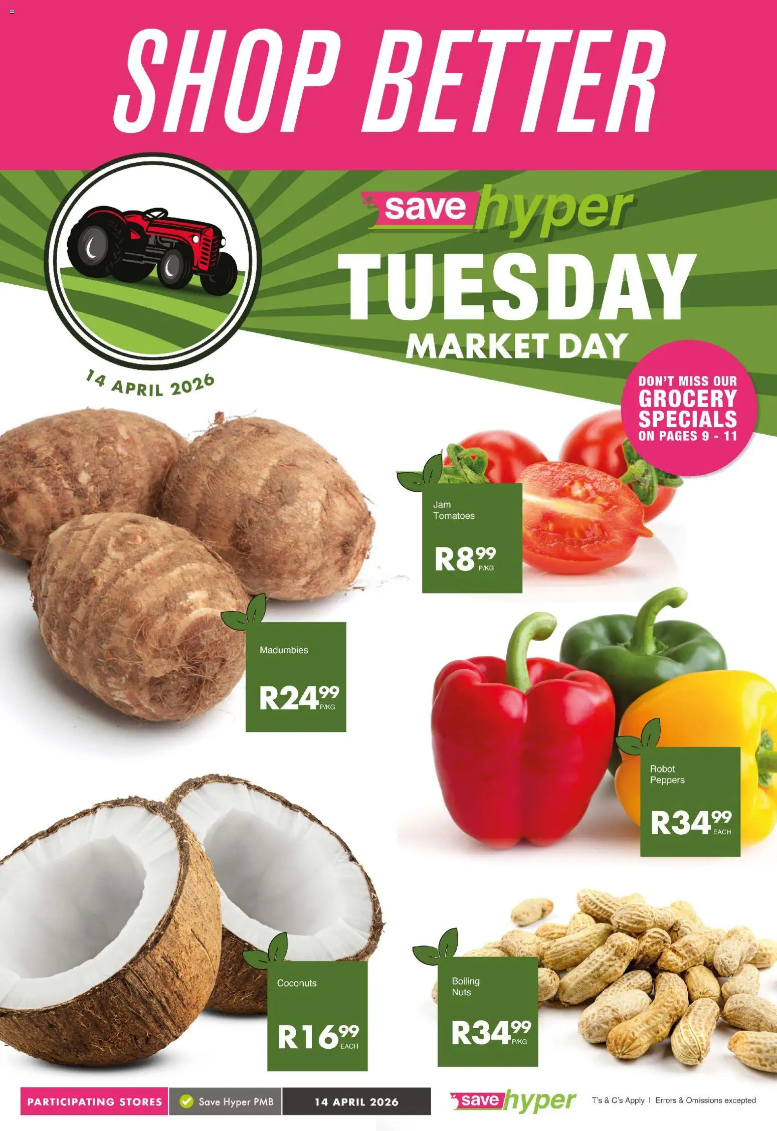 New Save catalogue – valid from 14.04.2026 | Page: 1 | Products: Tomatoes, Nuts