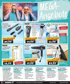 Norma Bestellmagazin ab 01.12.2025 gültig | Seite: 8 | Produkte: Kabel, Trockner, Haartrockner, Zahnbürste