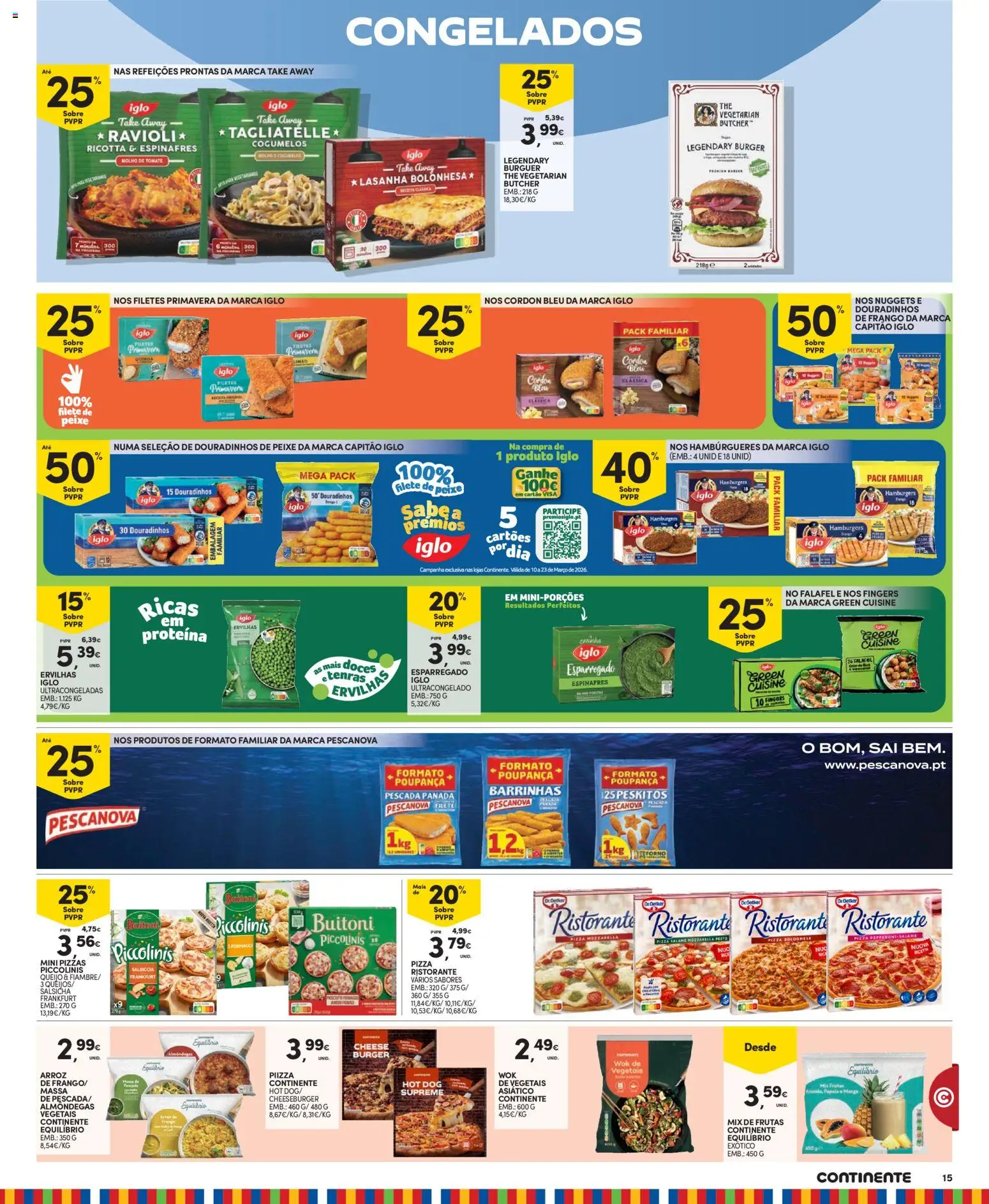 Continente - Madeira │ válido de 17.03.2026 | Página: 15 | Produtos: Espinafres, Pizza, Arroz, Peixe