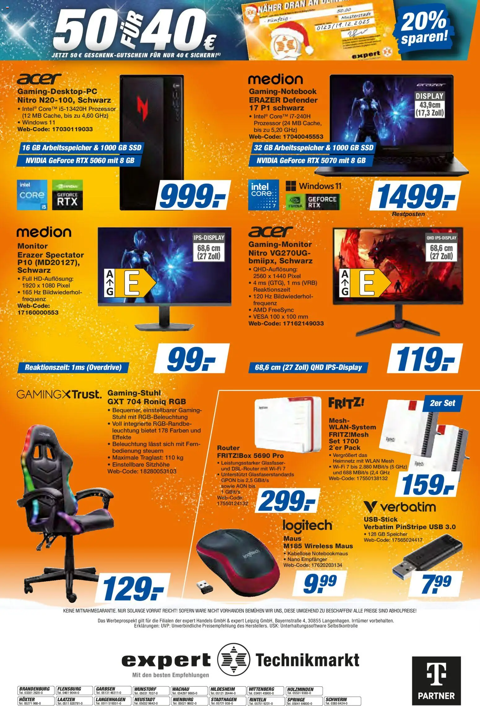 Expert Prospekt 	 – gültig ab 17.12.2025 | Seite: 26 | Produkte: USB, Gamingstuhl, Monitor, Maus