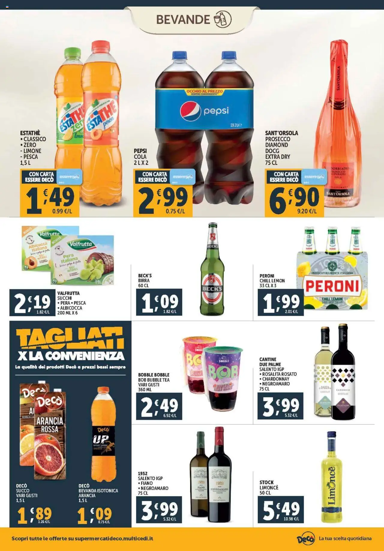 Volantino Decò del 08.08.2025 | Pagina: 14 | Prodotti: Succo, Prosecco, Pera, Pepsi