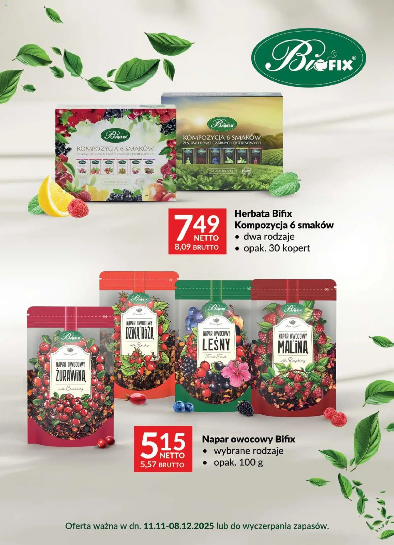 Makro Gazetka - Bifix od 11.11.2025 | Strona: 1 | Produkty: Malina, Żurawina, Herbata