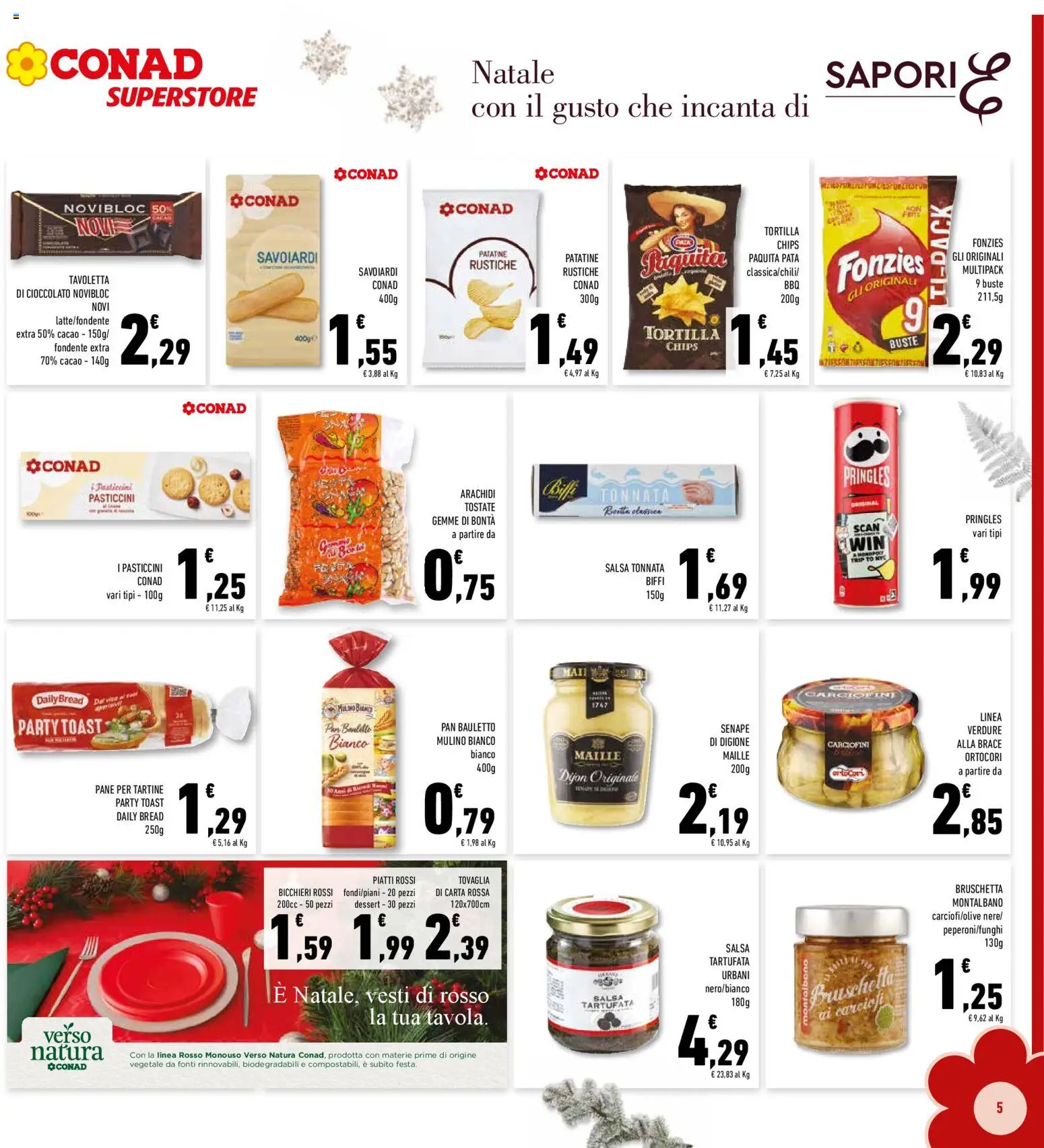 Volantino Conad del 10.12.2025 | Pagina: 5 | Prodotti: Pane, Verdure, Carciofi, Savoiardi