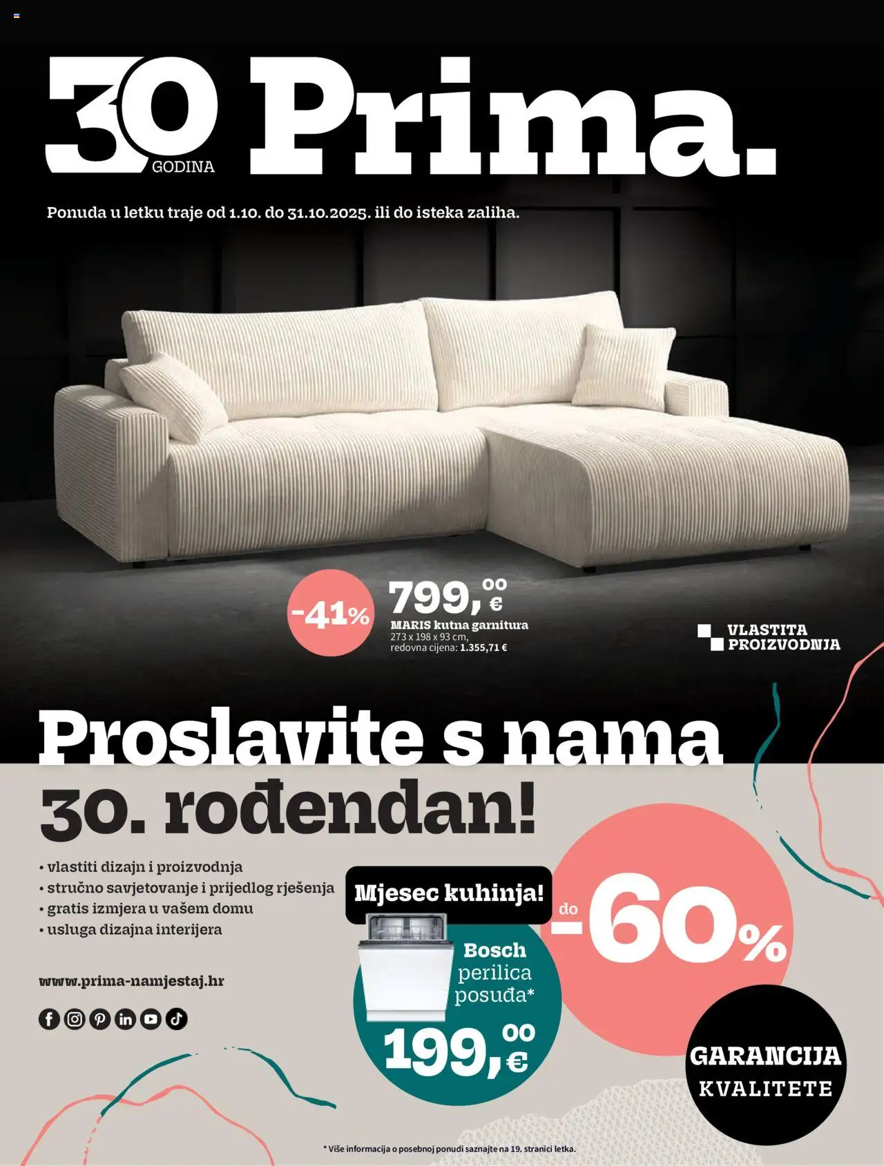 Prima katalog | vrijedi od 01.10.2025 | Stranica: 1 | Proizvodi: Kutna garnitura, Kuhinja