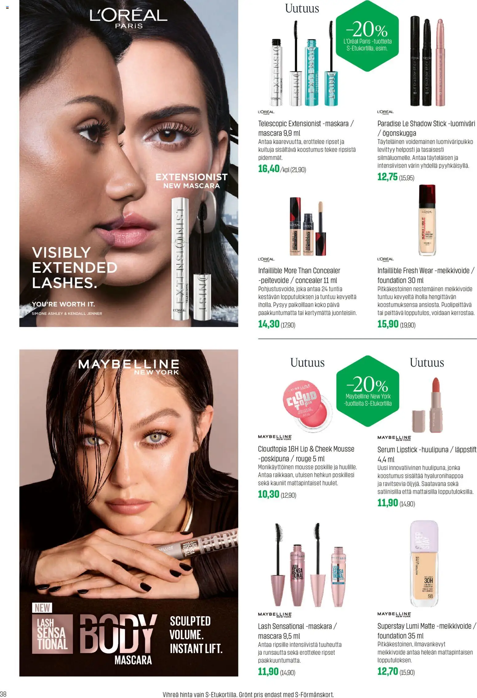 Sokos tarjoukset – voimassa 02.03.2026 alkaen | Sivu: 38 | Tuotteet: Peitevoide, Poskipuna, Huulipuna, Mousse