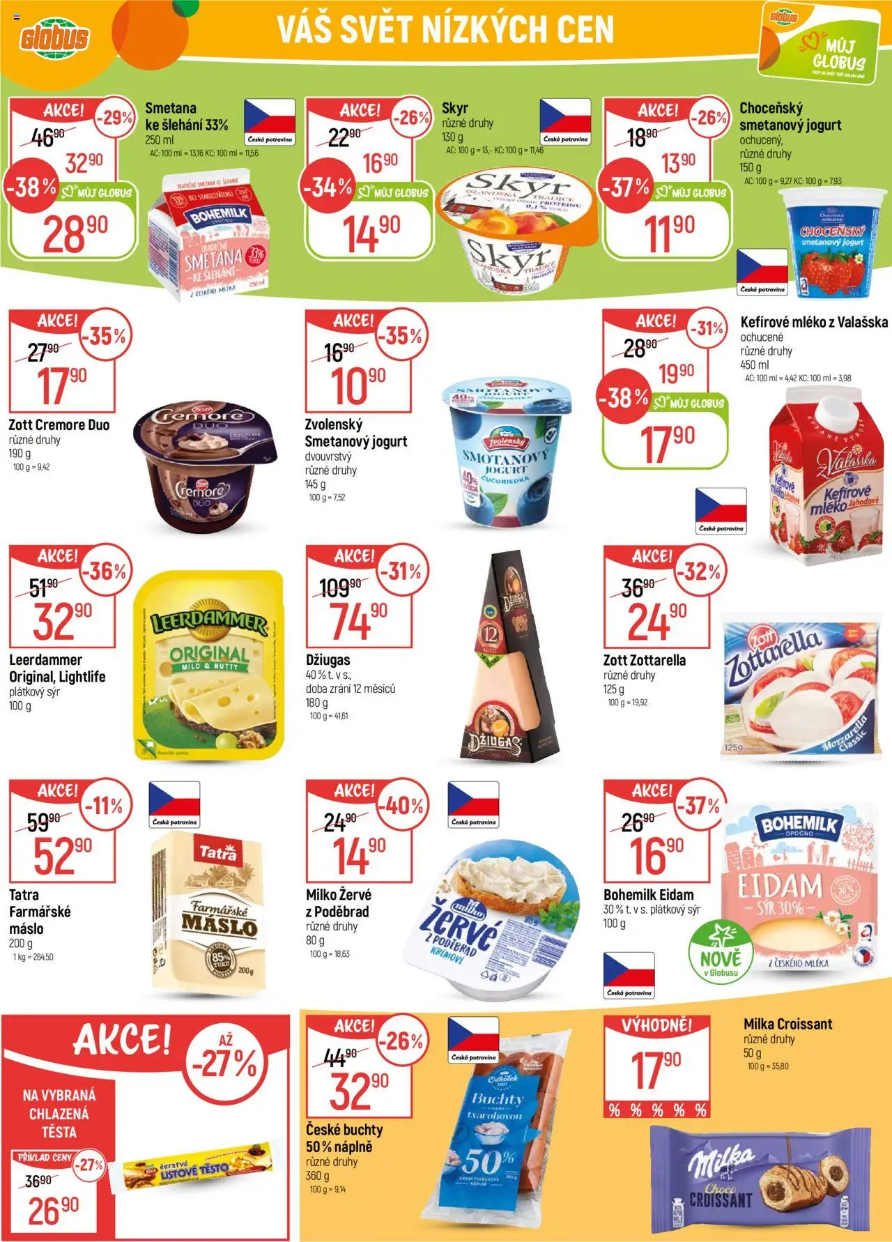 Globus leták - Opava od 17.09.2025 | Strana: 17 | Produkty: Máslo, Sýr, Skyr, Těsto