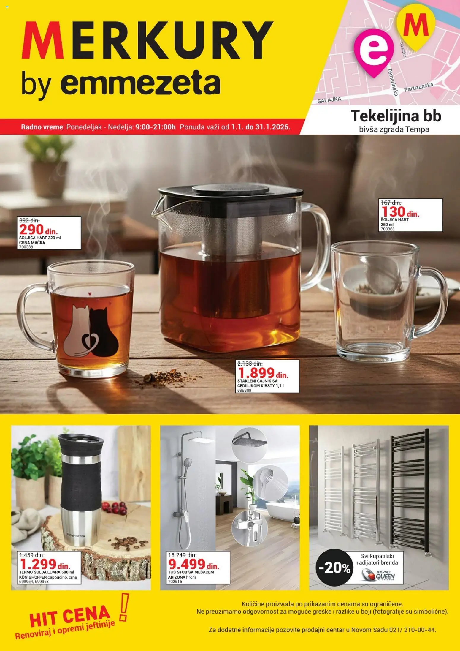 Emmezeta katalog - važi od 01.01.2026 | Strana: 1 | Proizvode: Čajnik, Tuš, Šolja