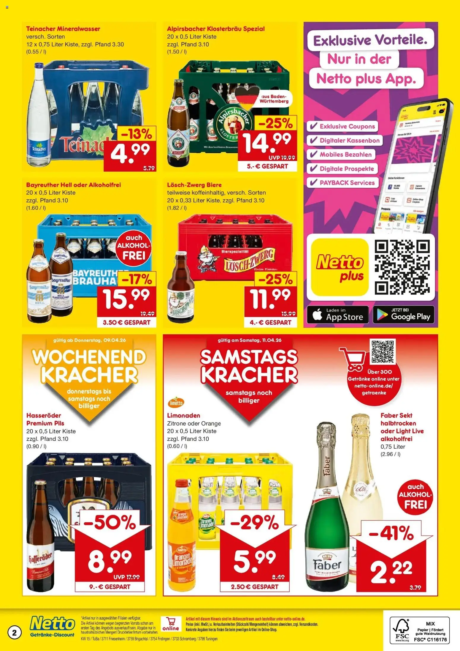 Netto Marken-Discount Prospekt Fridingen	 – gültig ab 07.04.2026 | Seite: 2 | Produkte: Sekt, Pils, Orangen, Mineralwasser