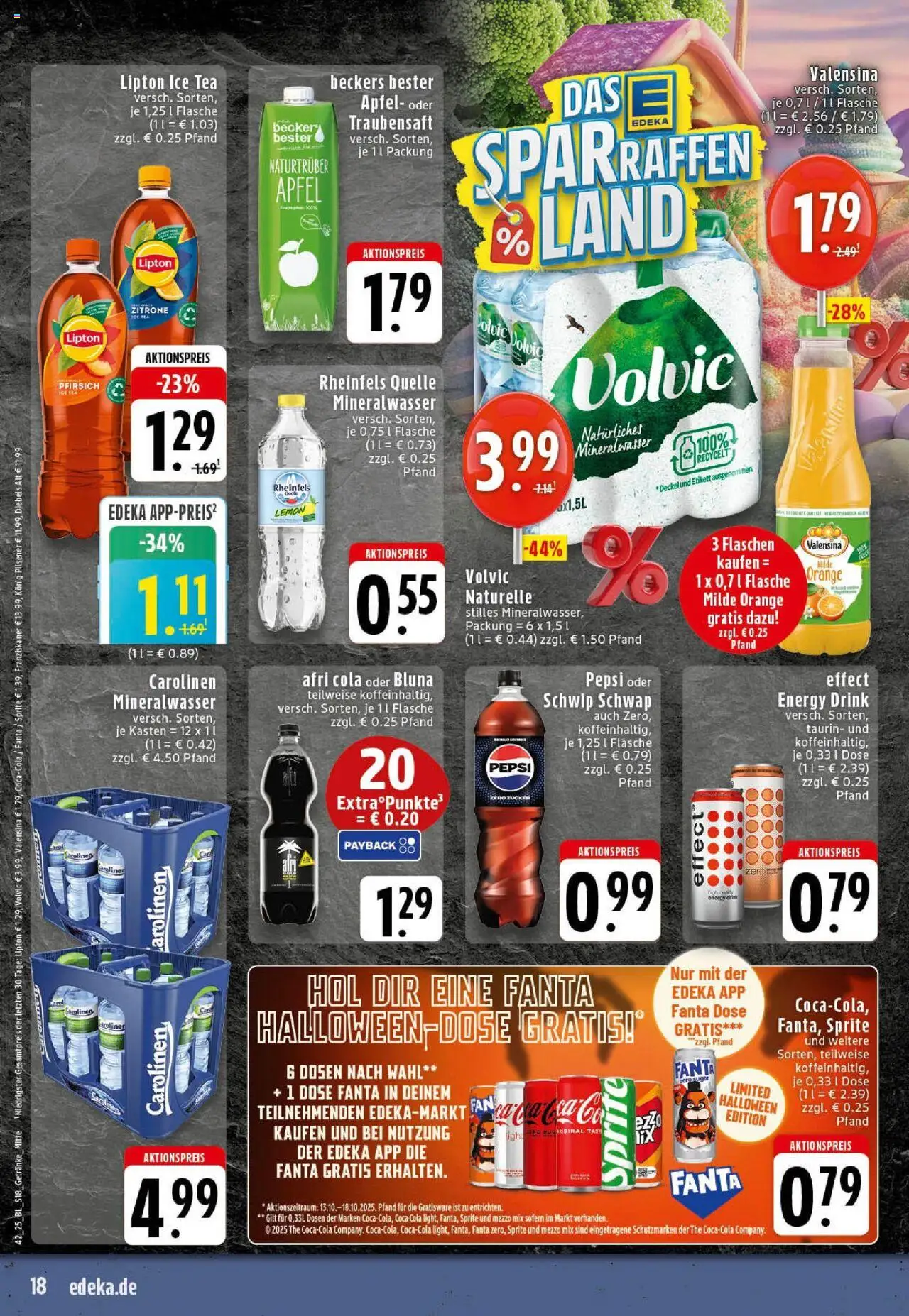 Edeka prospekt Westerkappeln	 – gültig ab 13.10.2025 | Seite: 18 | Produkte: Energy, Schwip schwap, Mineralwasser, Rheinfels quelle