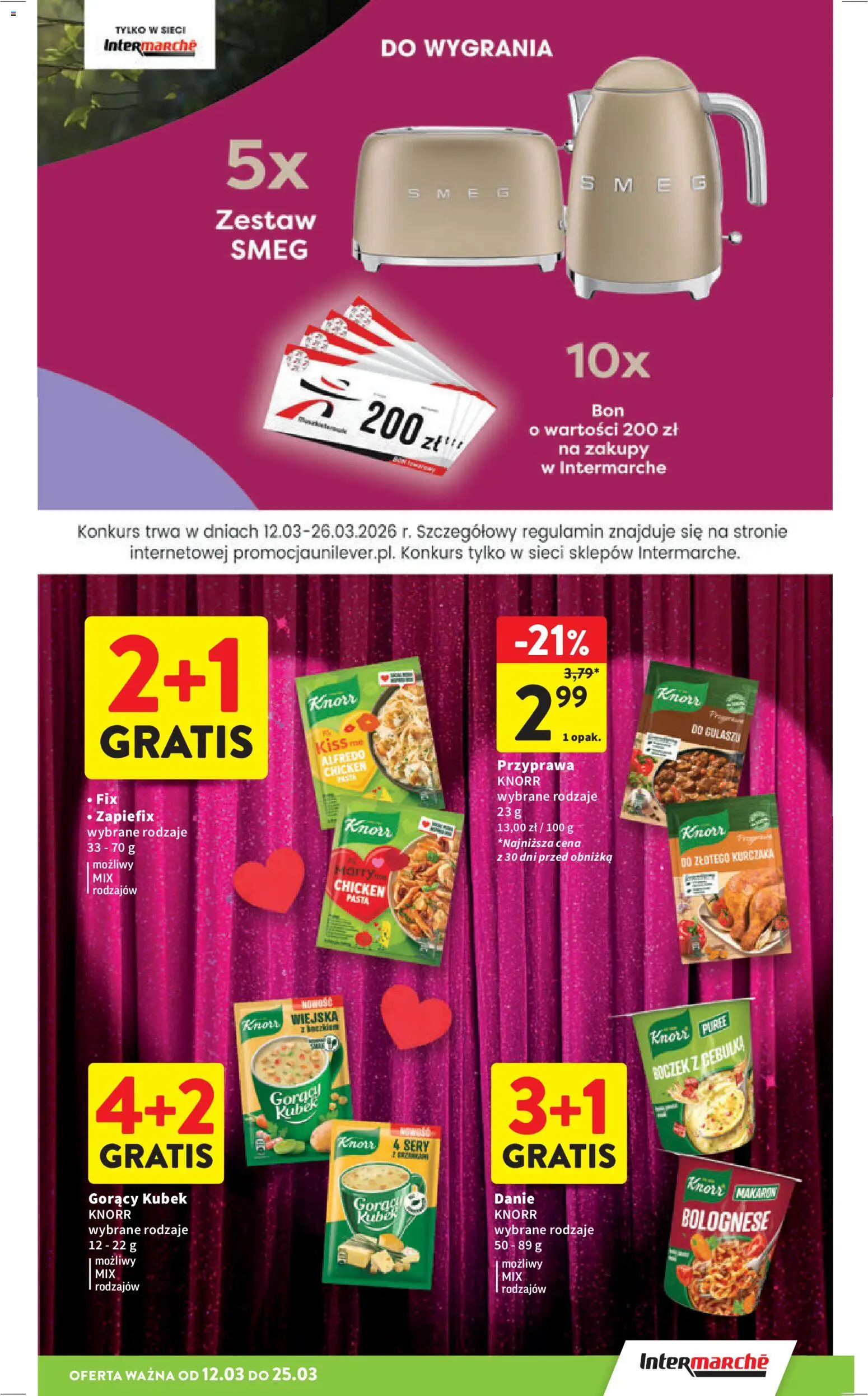 Intermarche gazetka od 12.03.2026 | Strona: 41 | Produkty: Gorący kubek, Boczek, Sery, Makaron